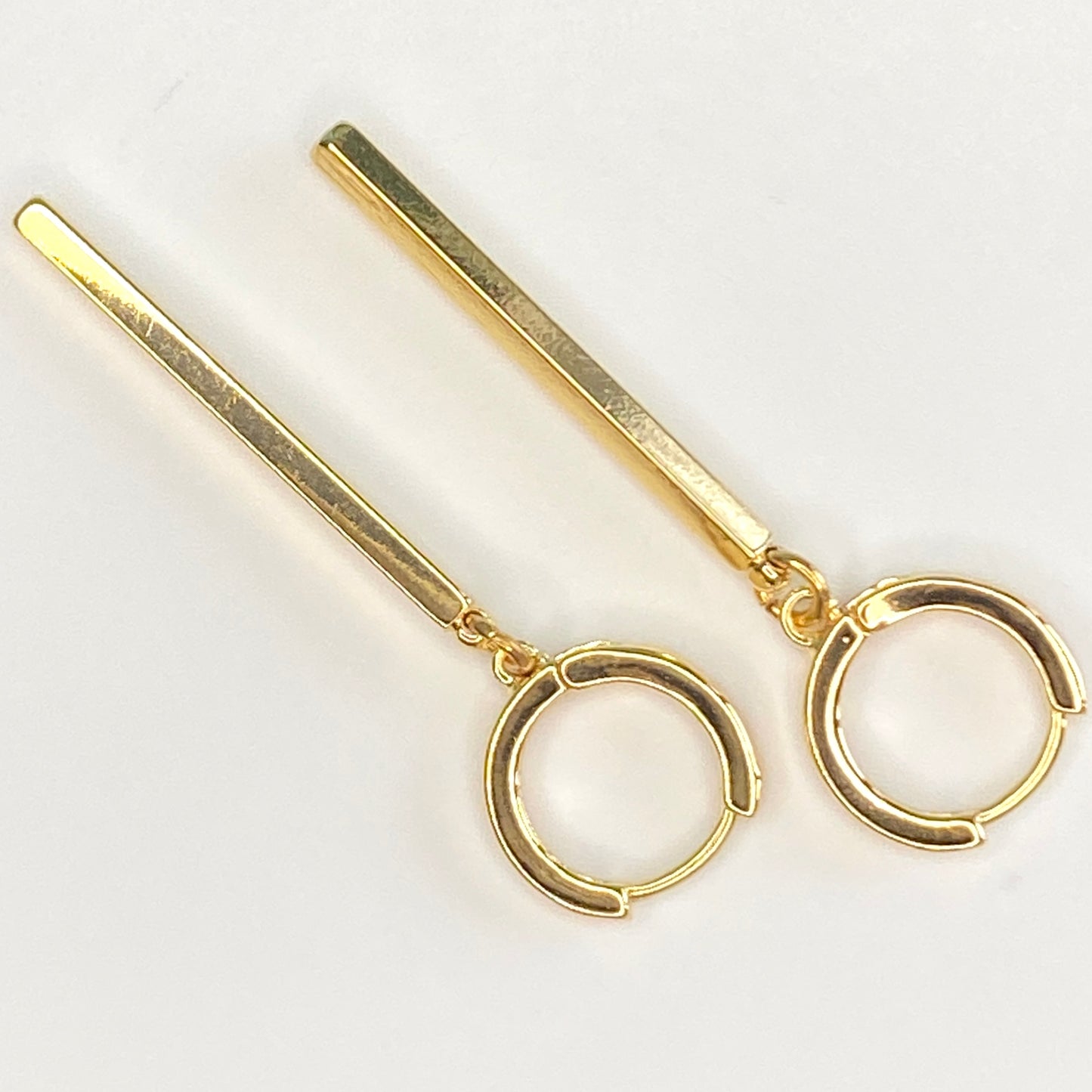 Cuboid Bar Hoop Earrings