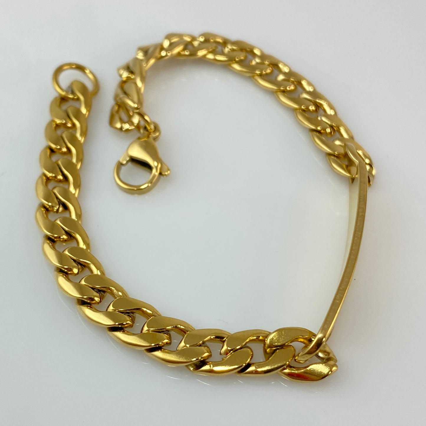 Bracelet d'identification Miami Cuban de 10 mm de large en acier inoxydable 316L