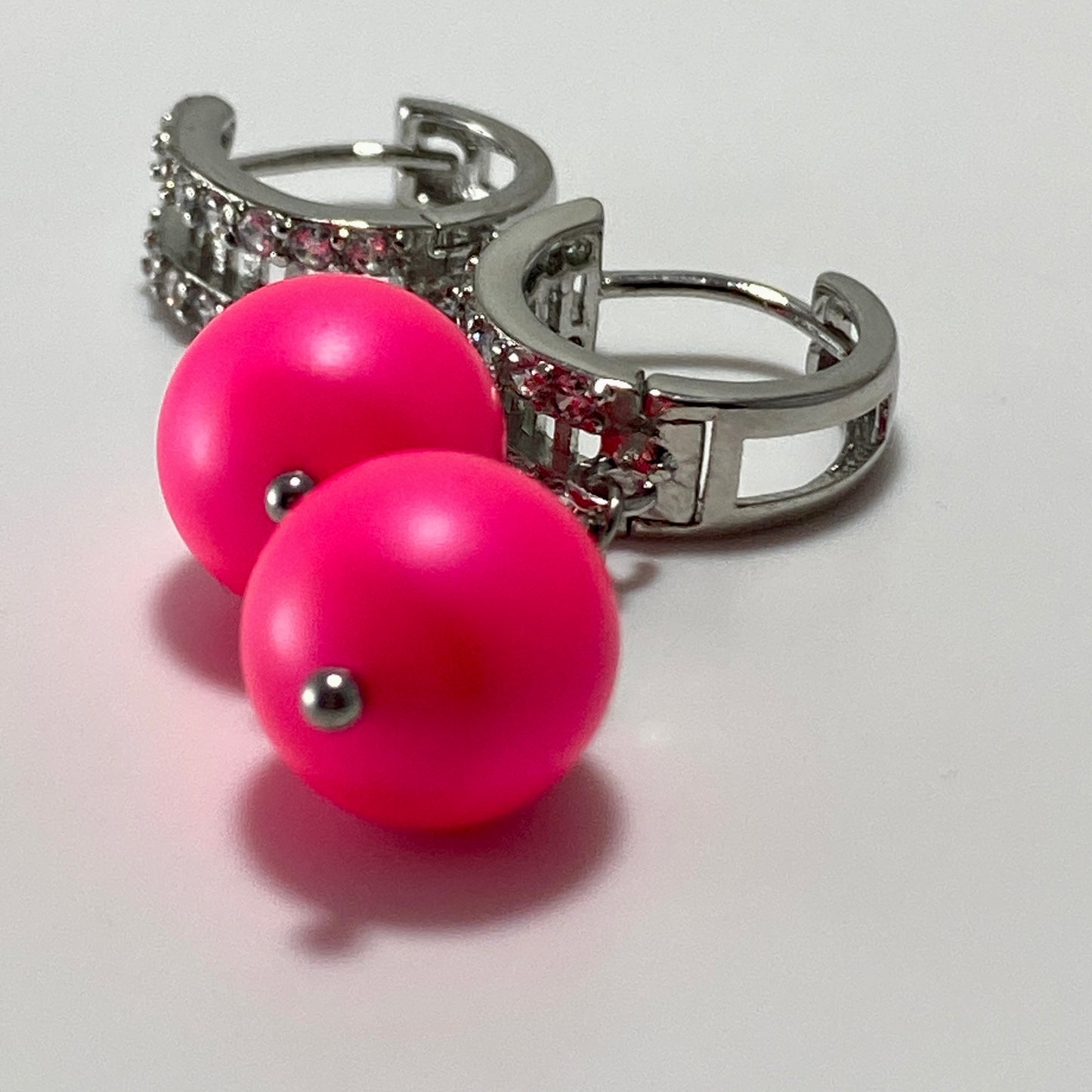 Crystals & Pearls Sterling CZ Hoop Earrings