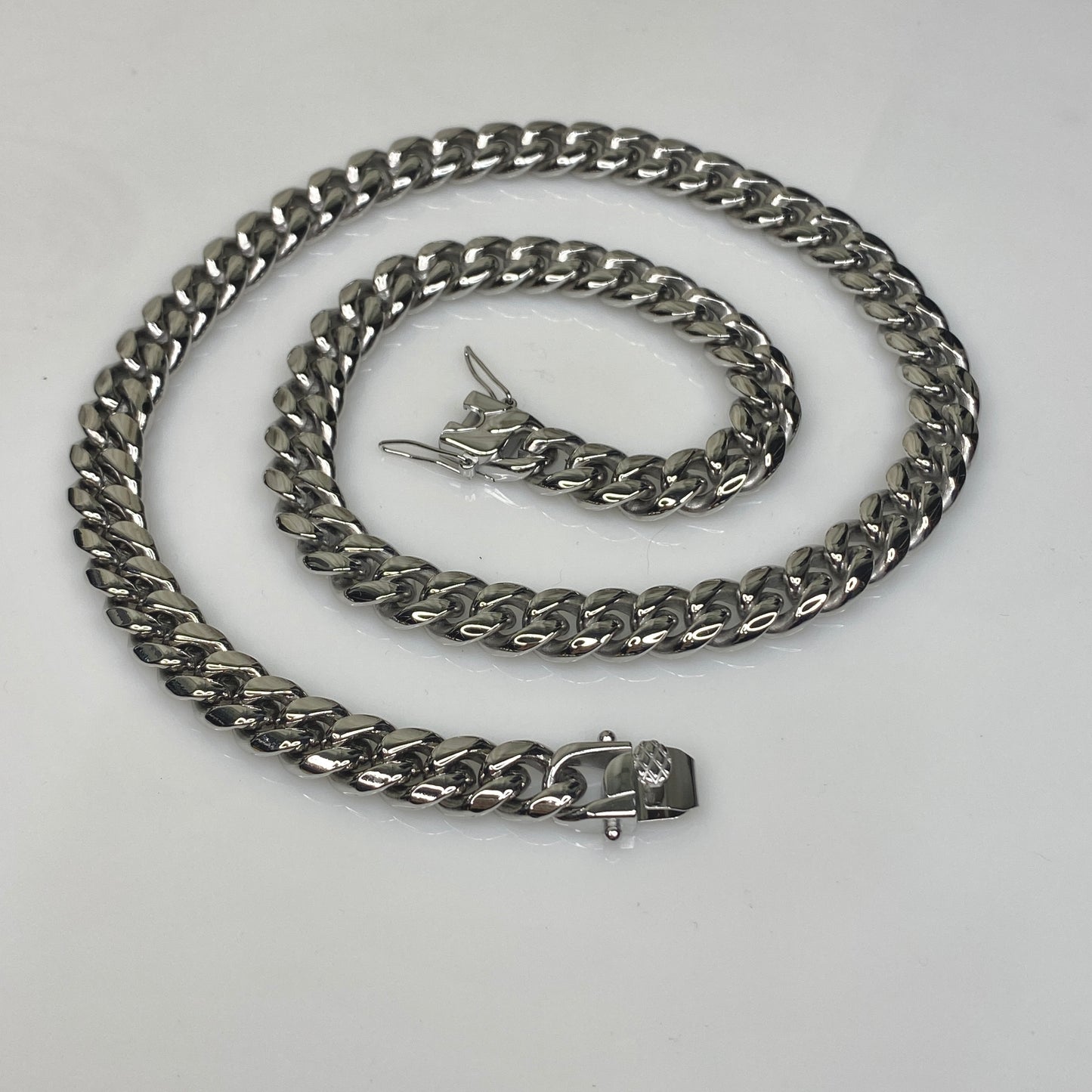 10 mm 3/8" Wide Miami Cuban Link Necklace 316L Stainless Steel