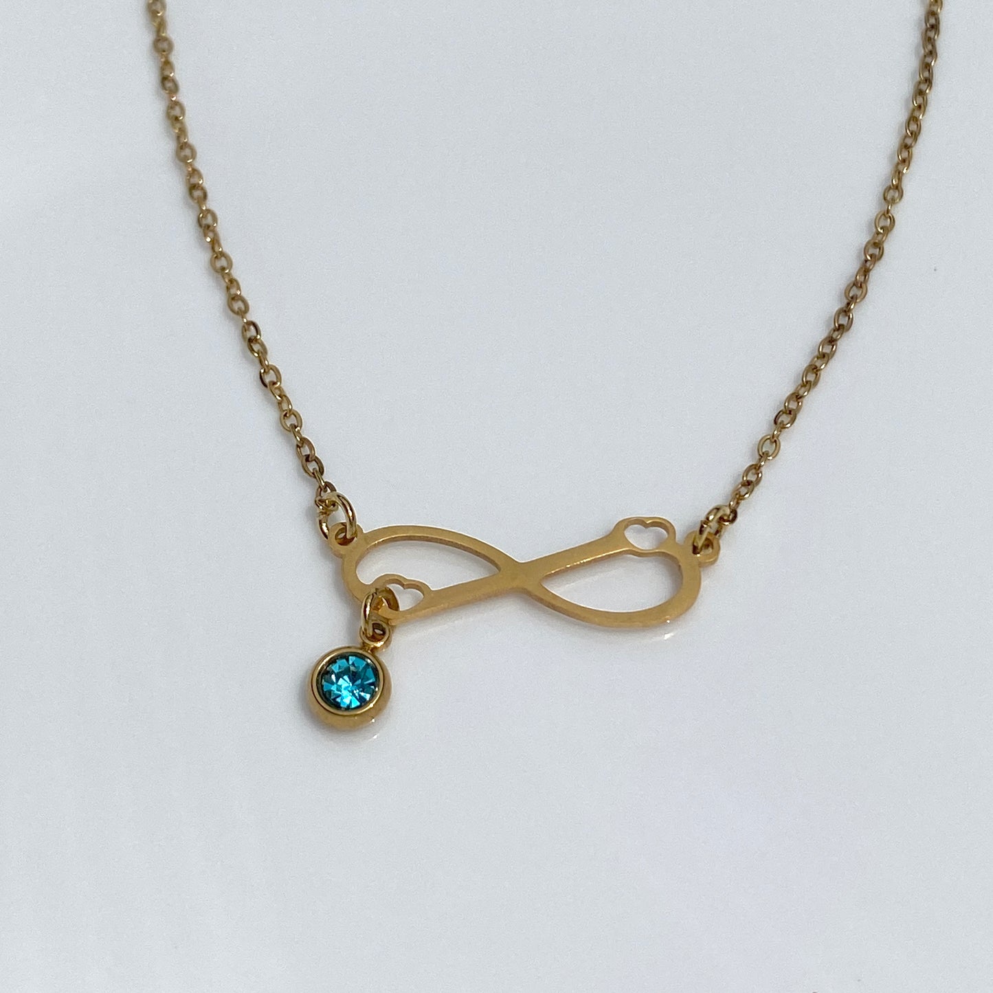 Infinity Birthstone Cable Chain Necklace
