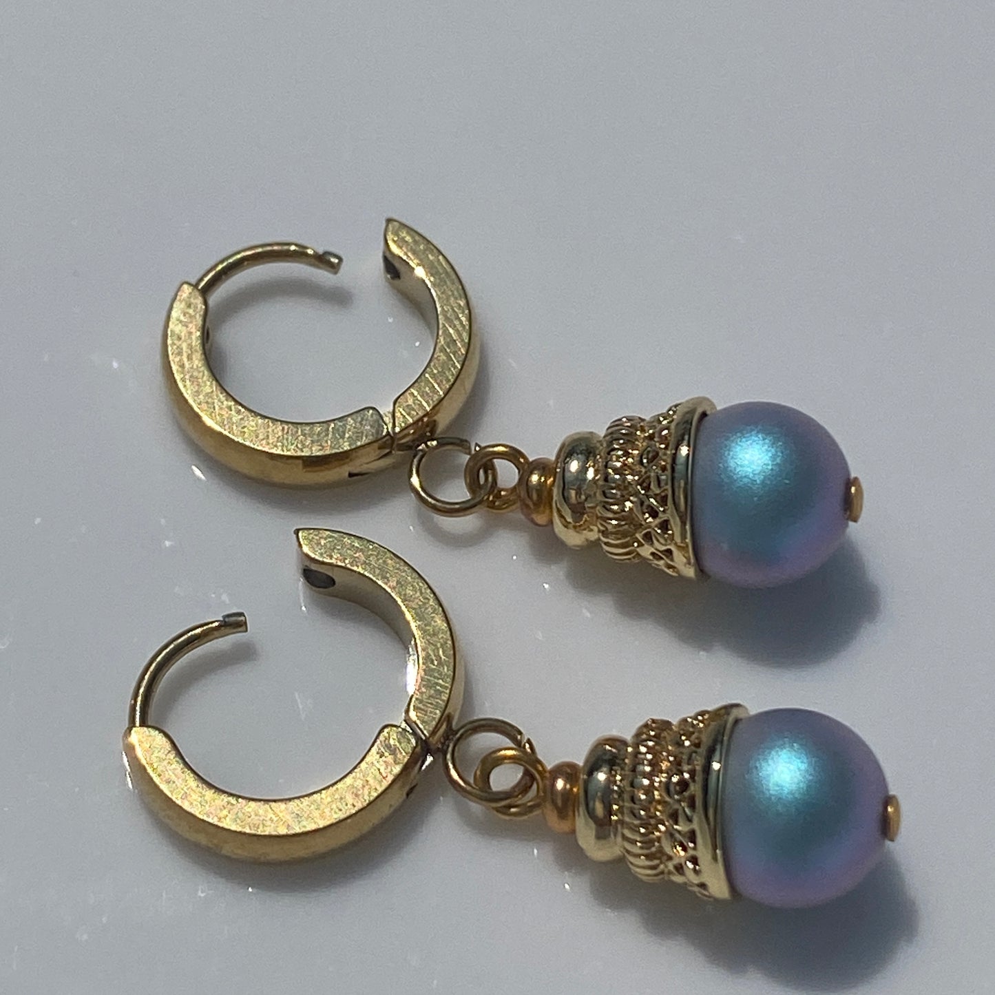 Pearl Huggie Hoop Earrings