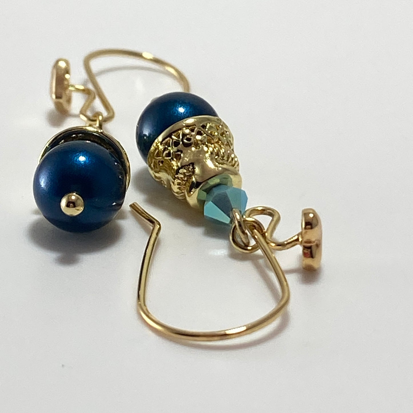 Crystals & Pearls Heart Hook Earrings