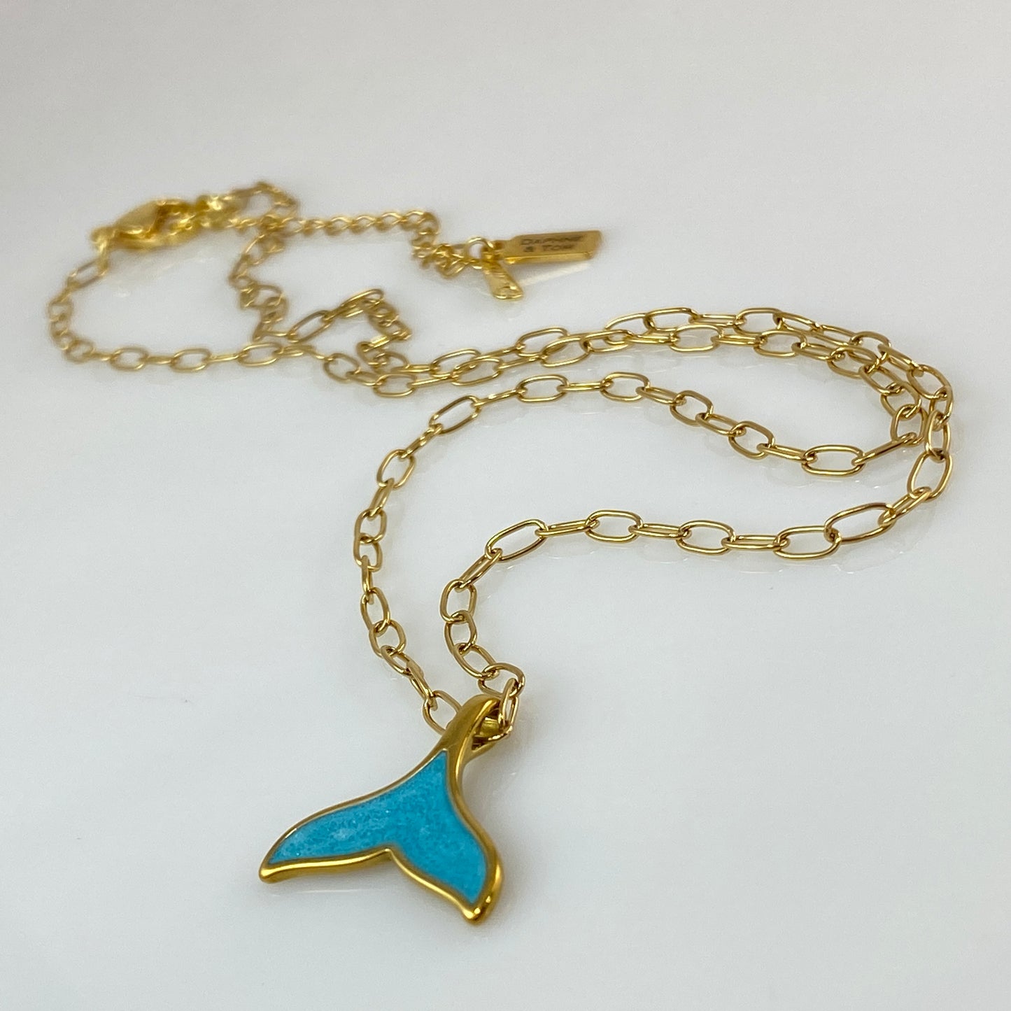 Whale Tail Paperclip Chain Necklace