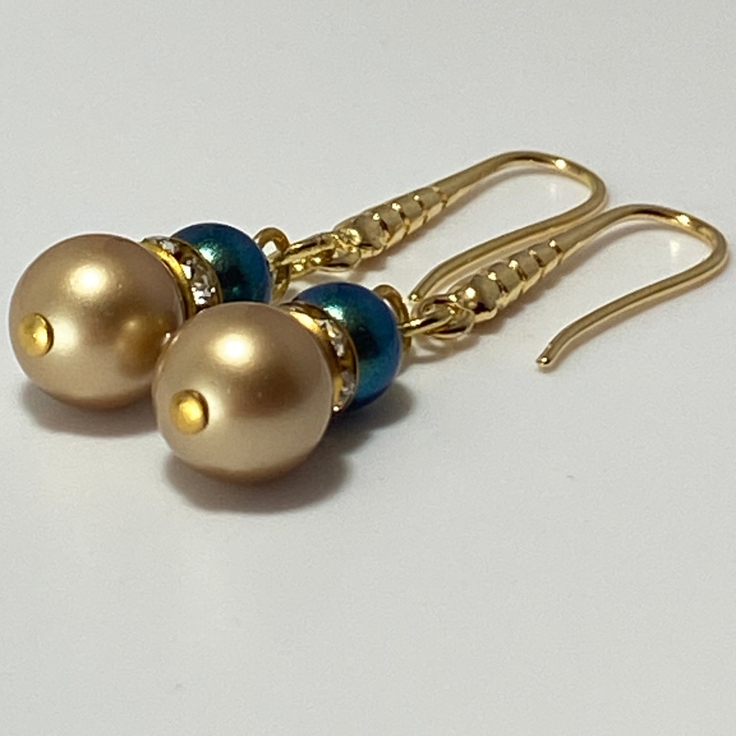 Pearls & CZ Hook Earrings