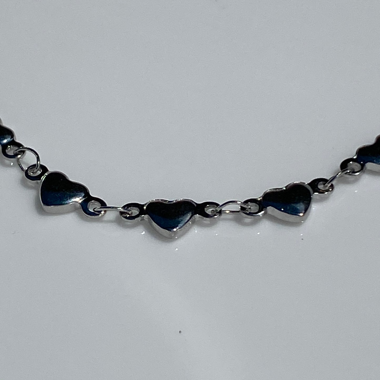 Bracelet chaîne coeur argent acier inoxydable