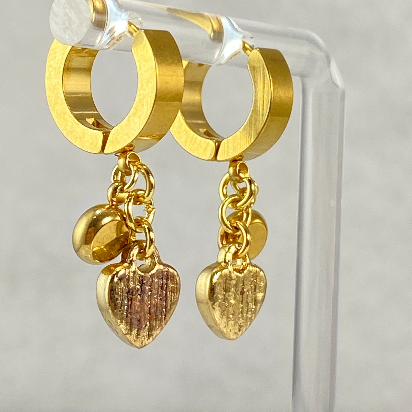 Enamel Hearts Huggie Hoop Earrings