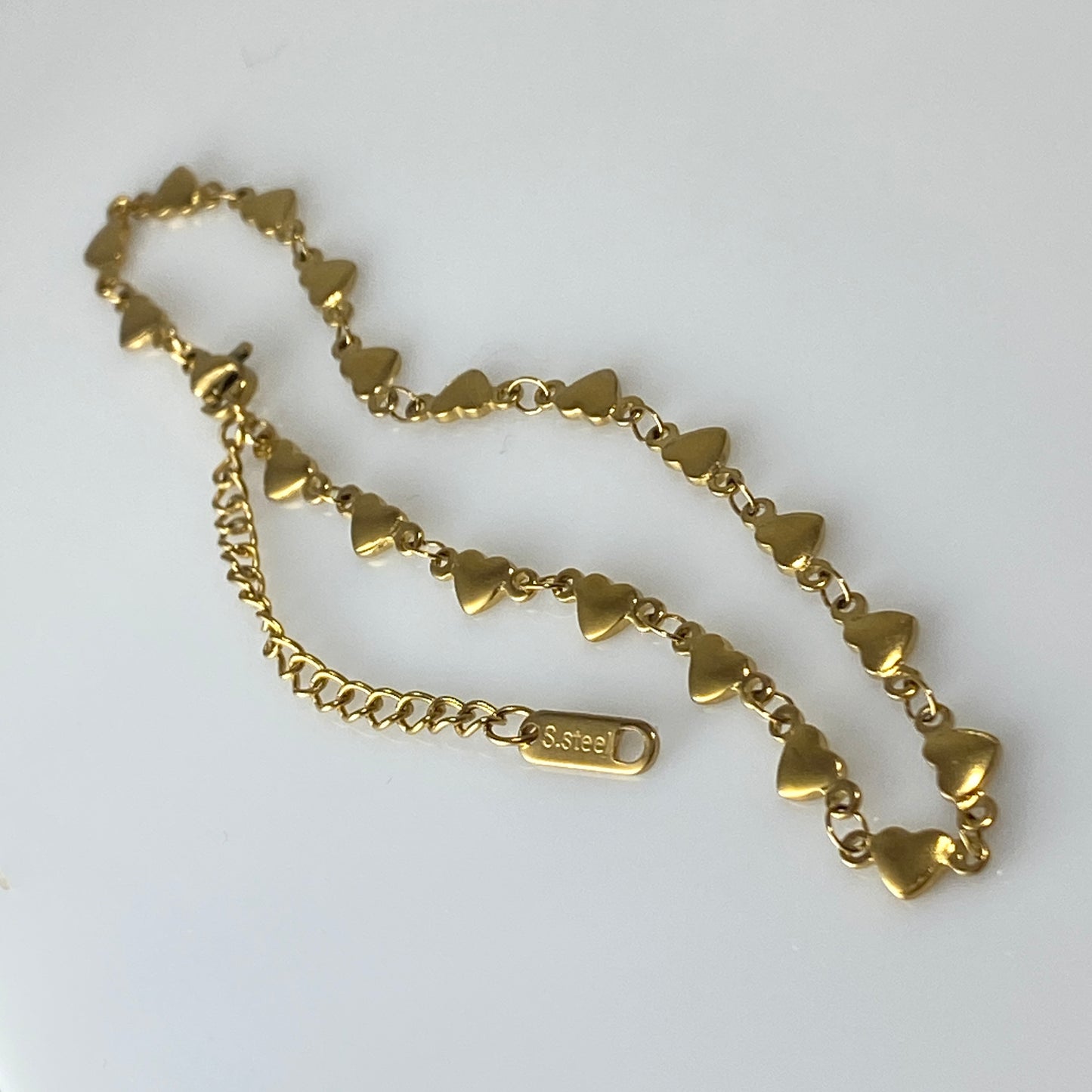 Collier chaîne coeur en acier inoxydable plaqué or