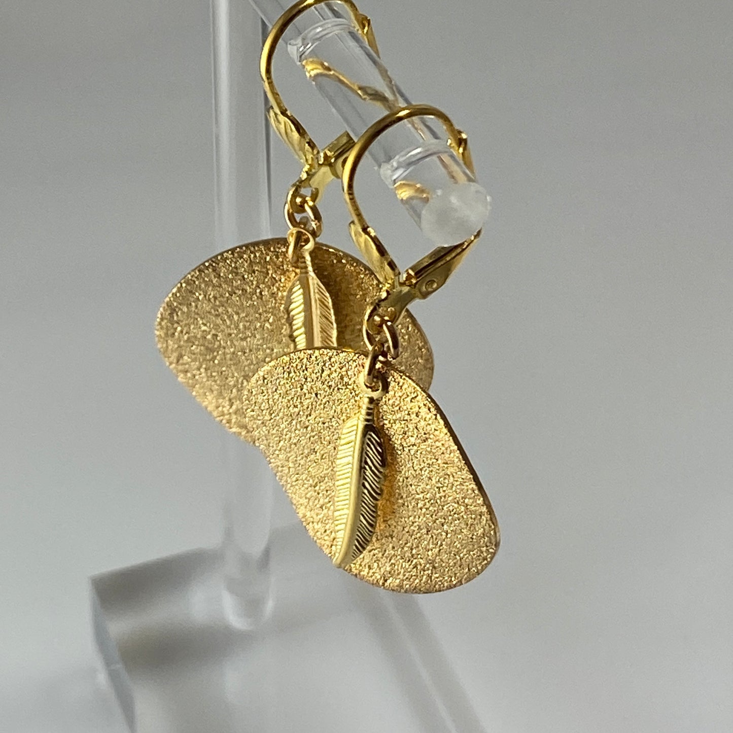 Feathers & Disks Hook Earrings