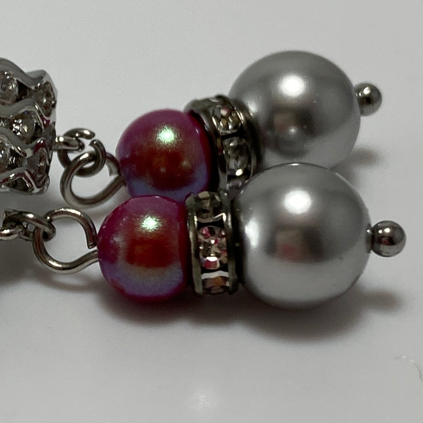 Pearl CZ Huggie Hoop Earrings