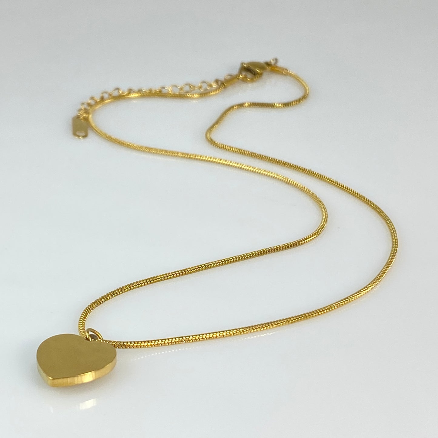 Black Heart Pendant Snake Chain Necklace