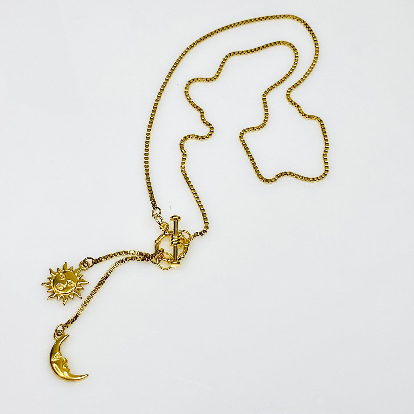 Sun & Moon Box Chain Necklace