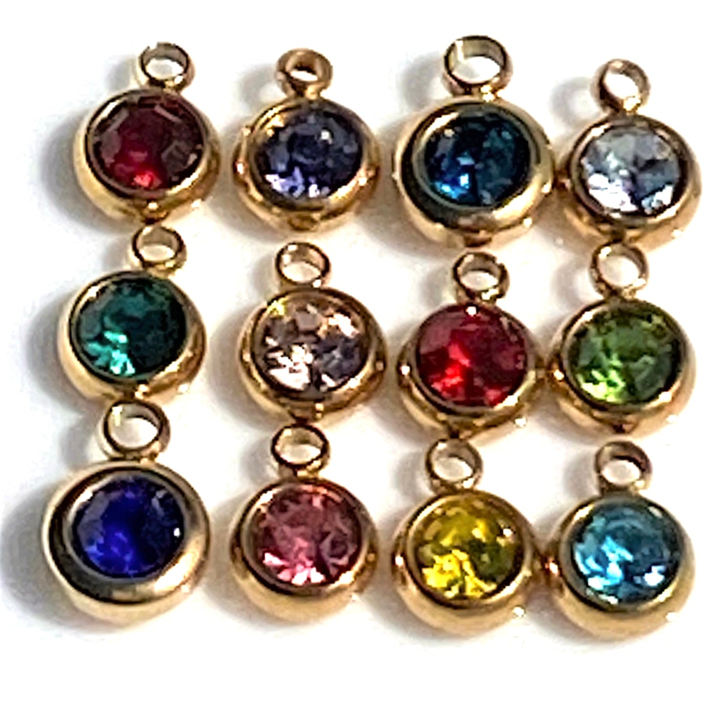 Birthstone & Initials Box Chain Necklace