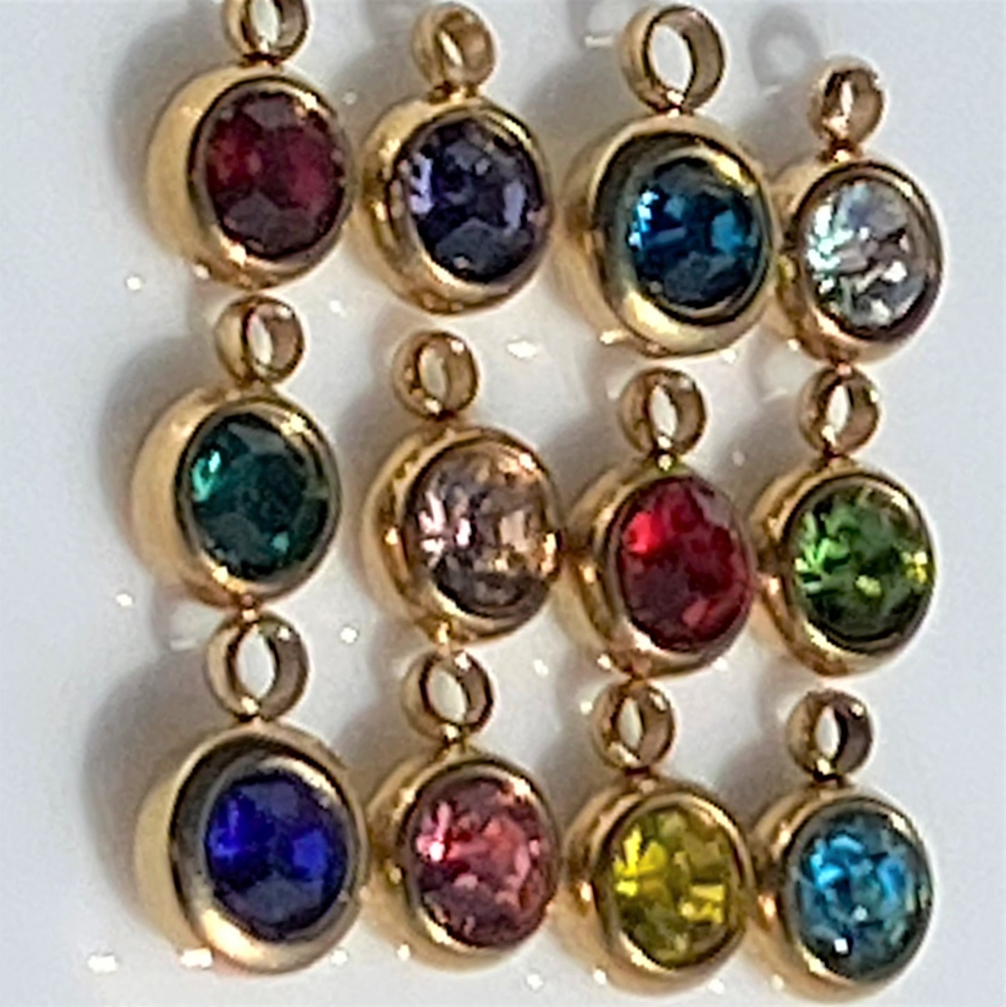 Gold Birthstone & Birth Flower Cable Chain Necklace