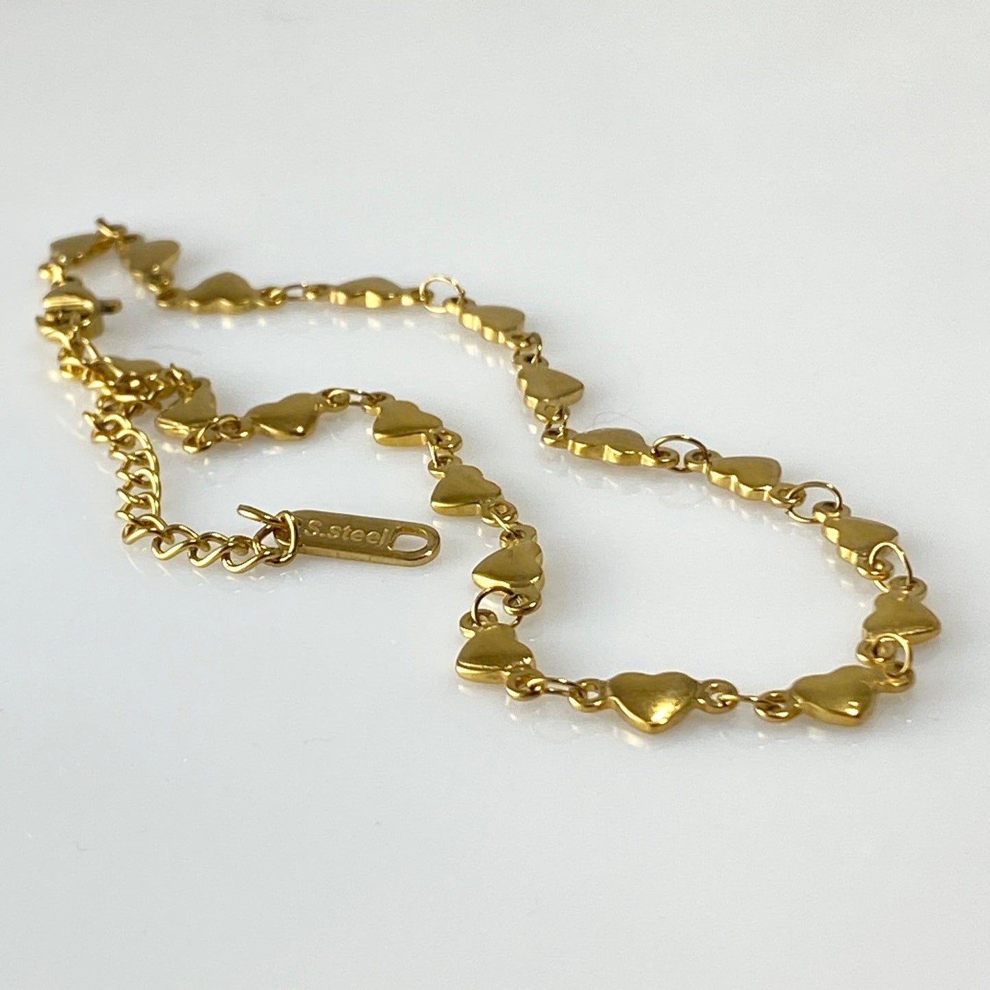 Bracelet chaîne coeur argent acier inoxydable