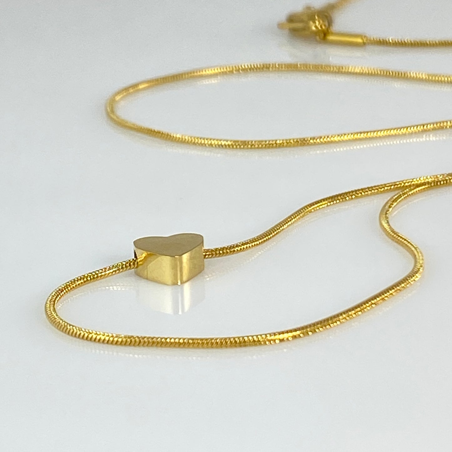 Heart Initial Letter Snake Chain Necklace