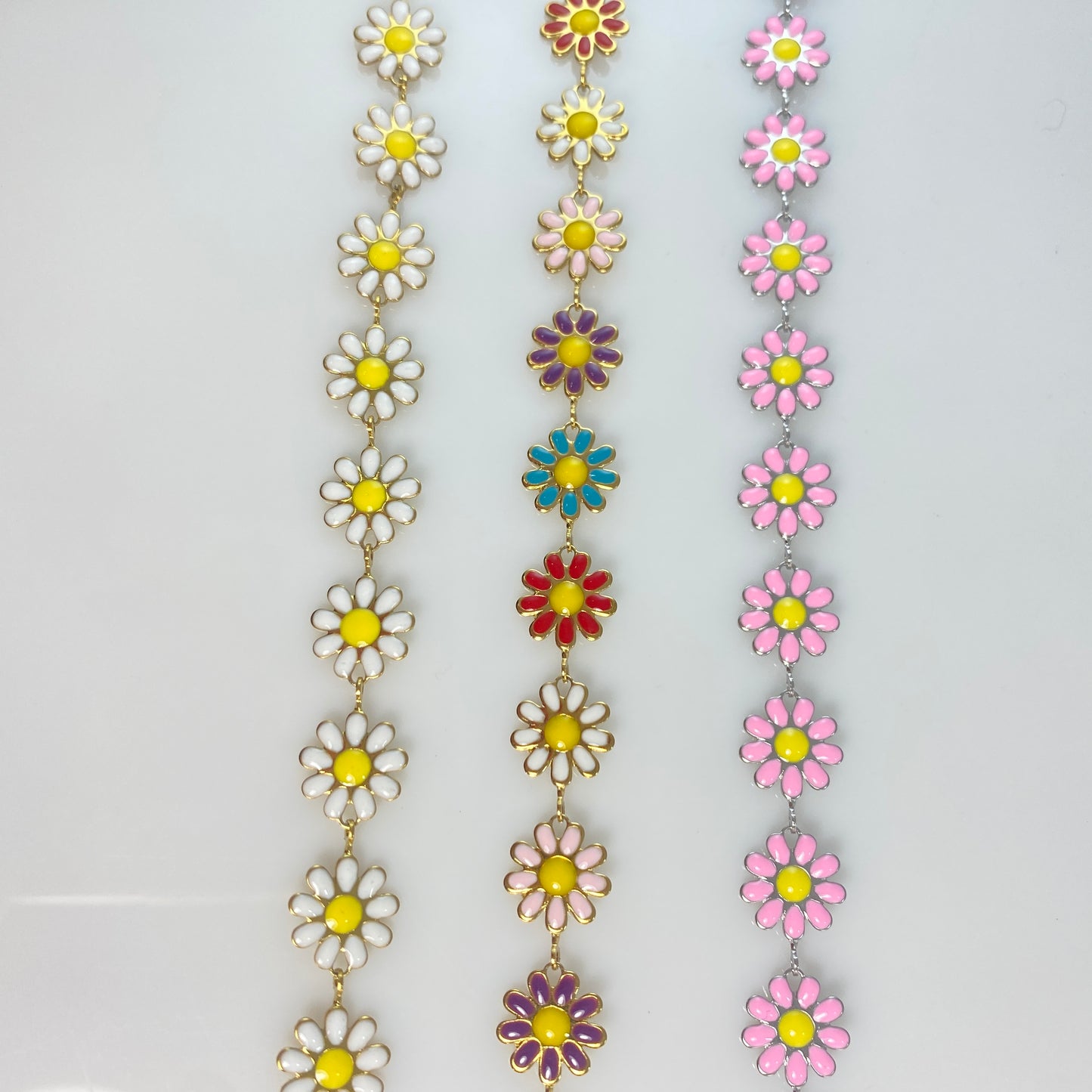 Enamel Flower Hook Earrings
