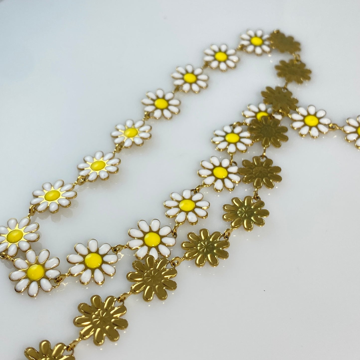 Enamel Flower Hook Earrings