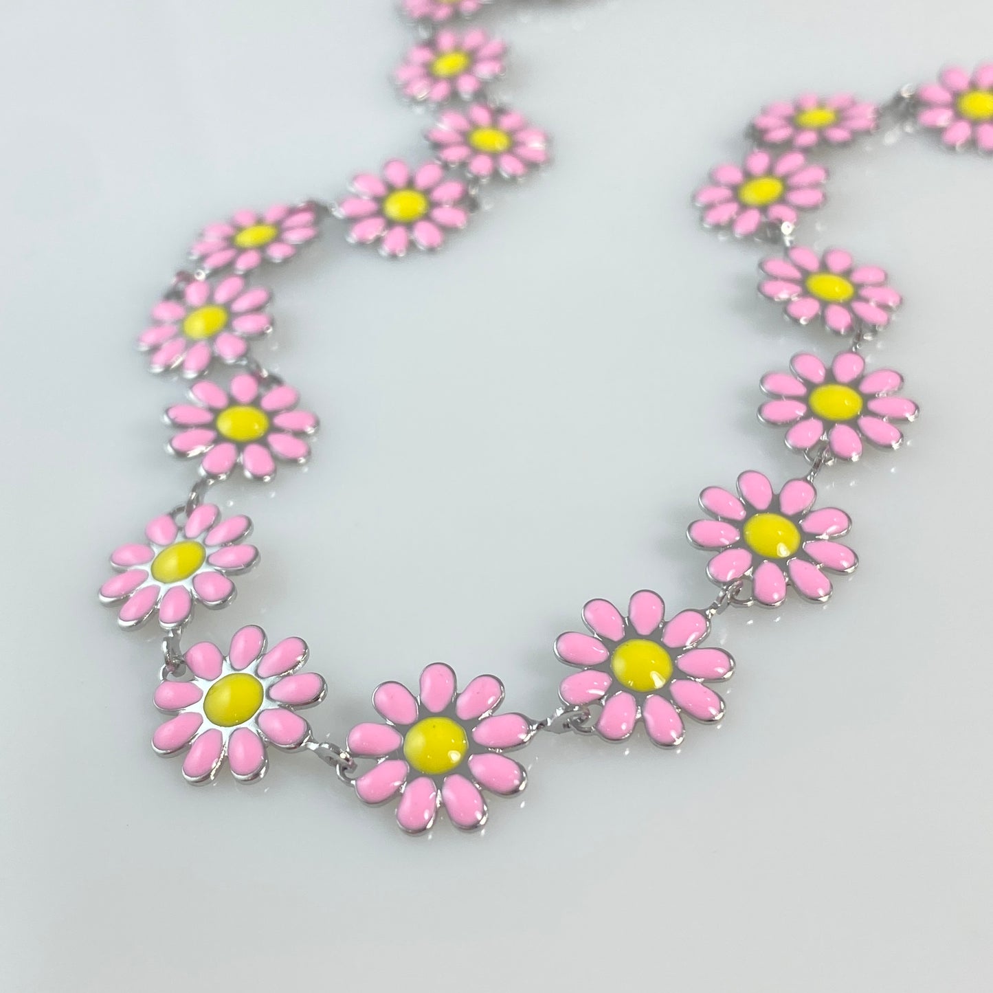 Enamel Flower Chain Bracelet