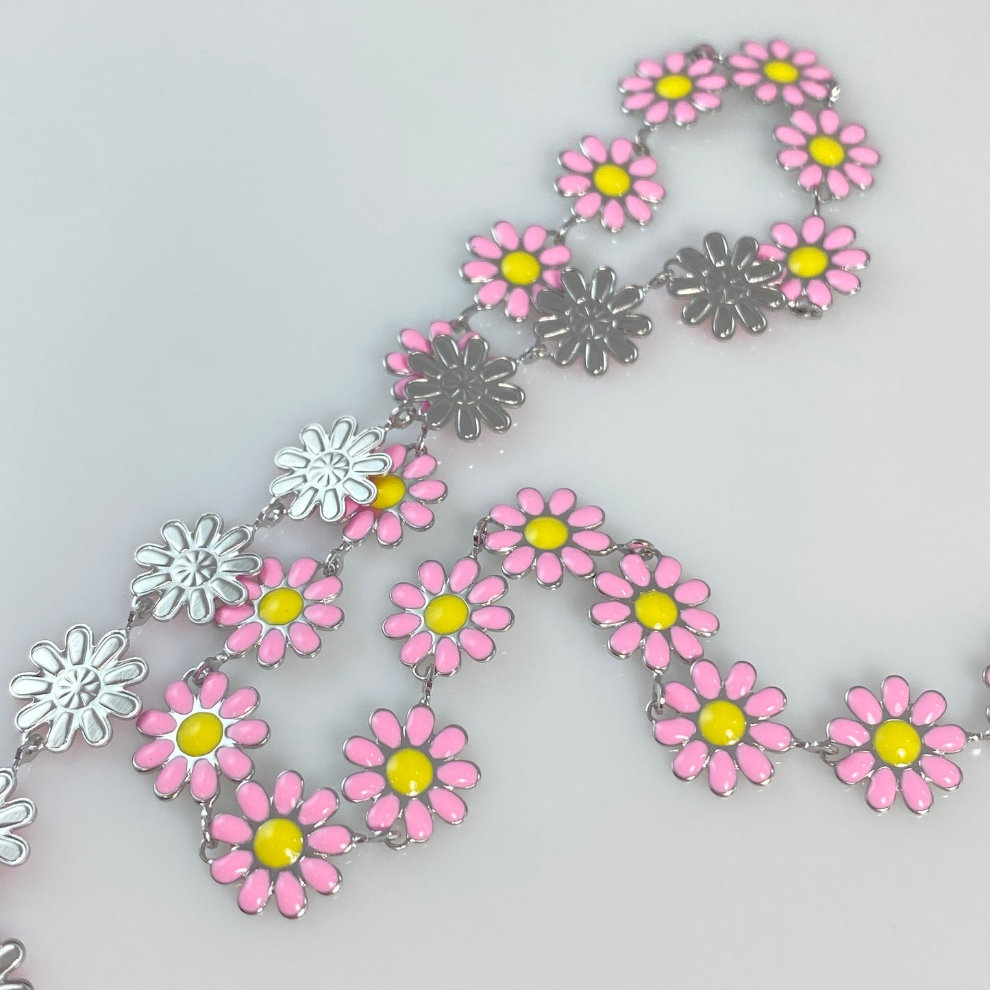 Enamel Flower Hook Earrings