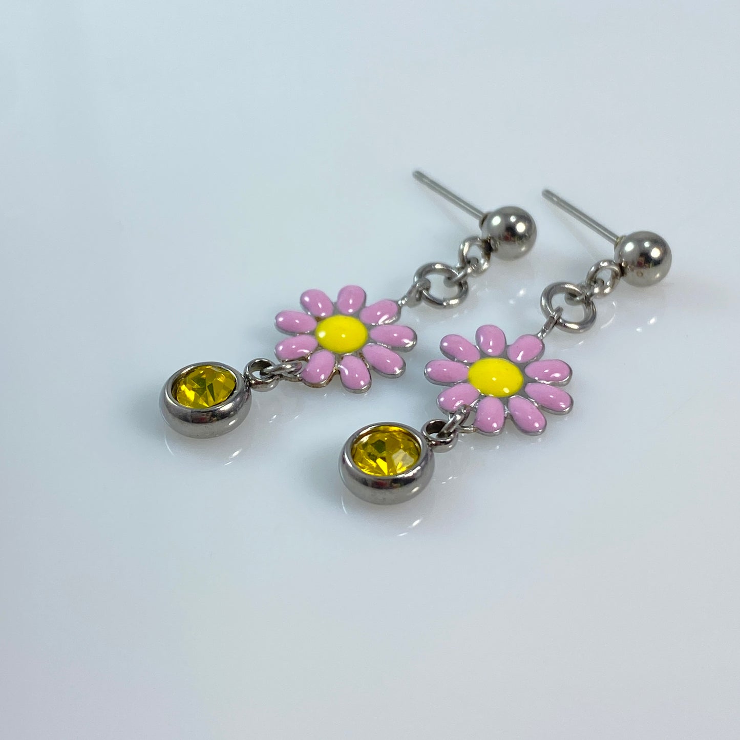 Enamel Flower Stud Earrings