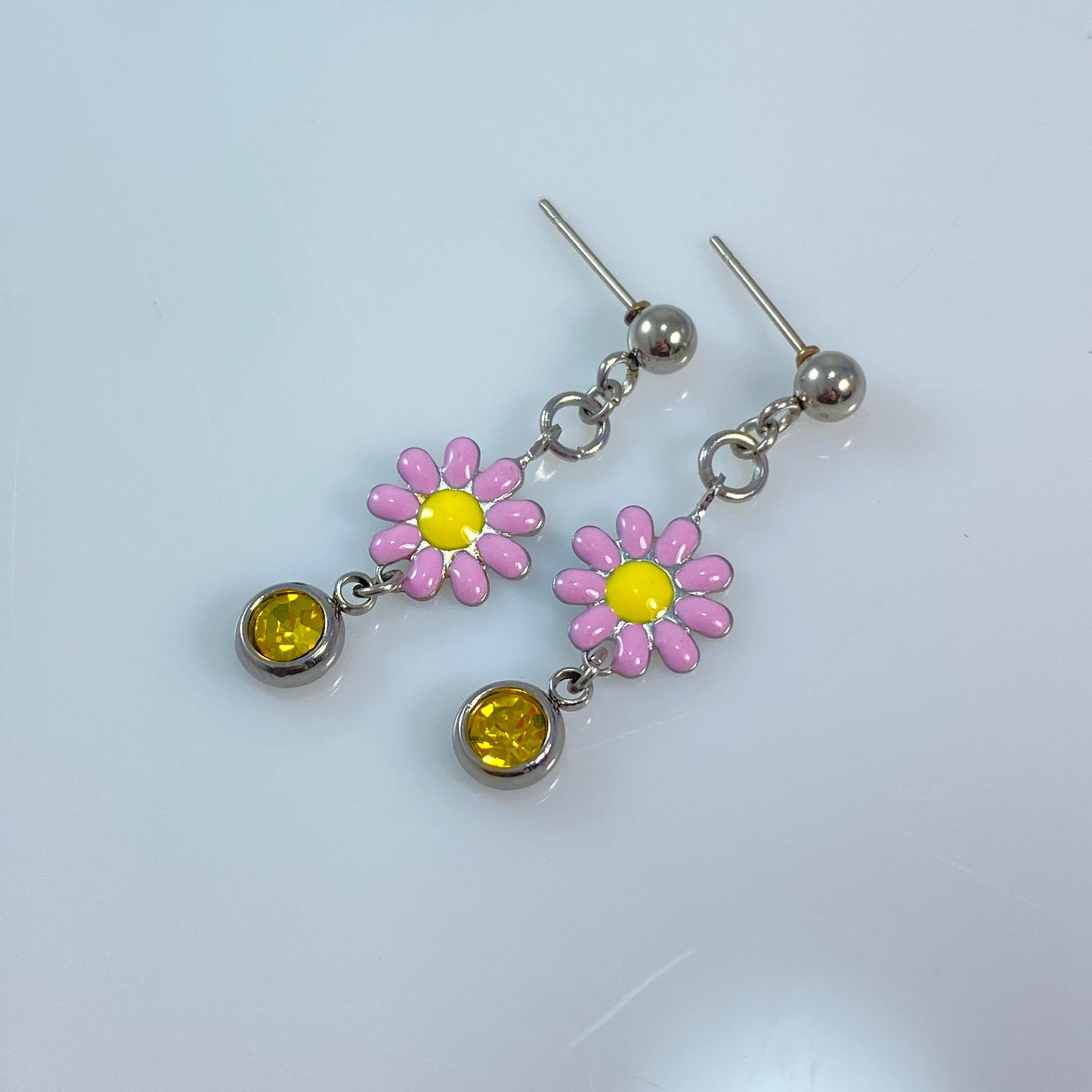 Enamel Flower Stud Earrings