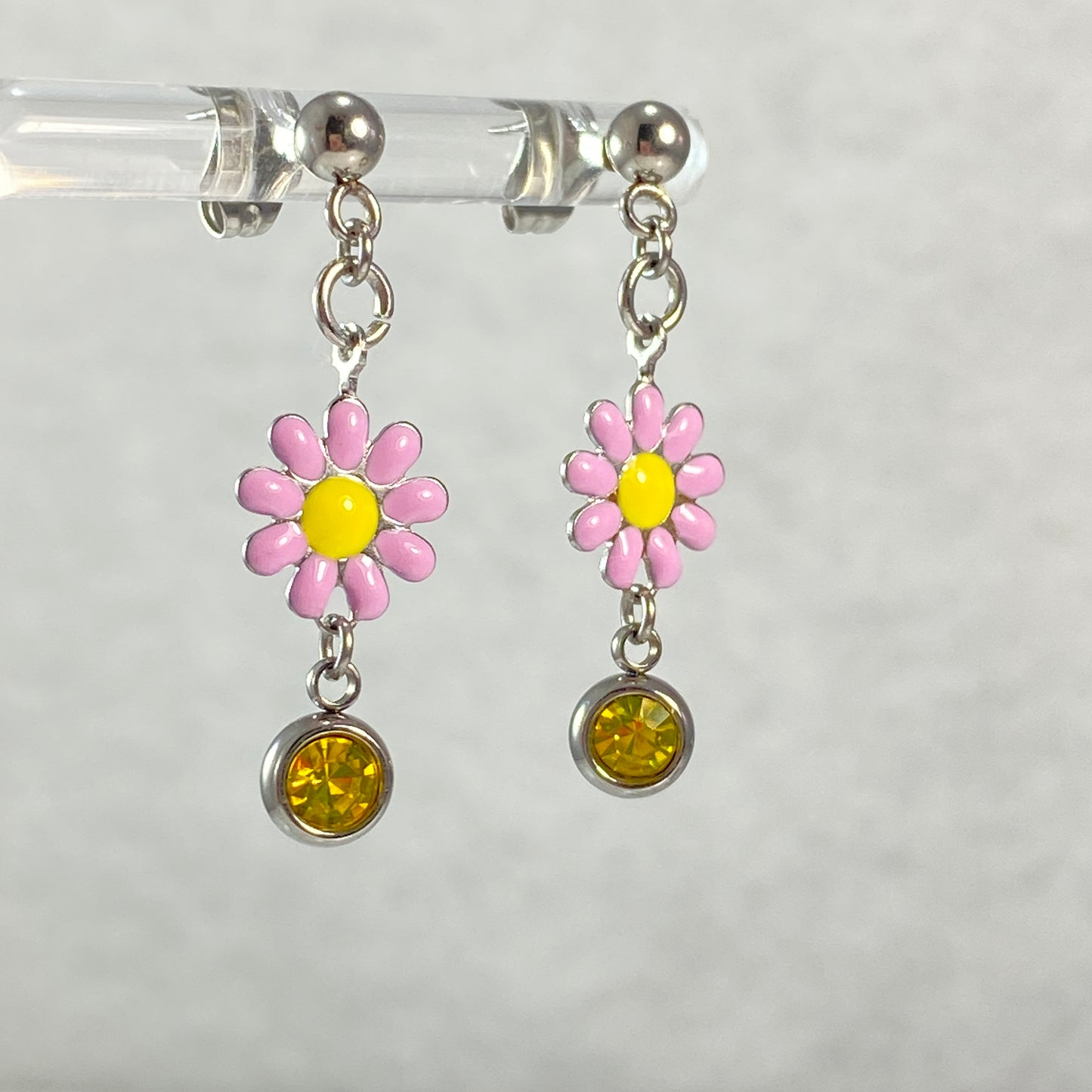 Enamel Flower Stud Earrings