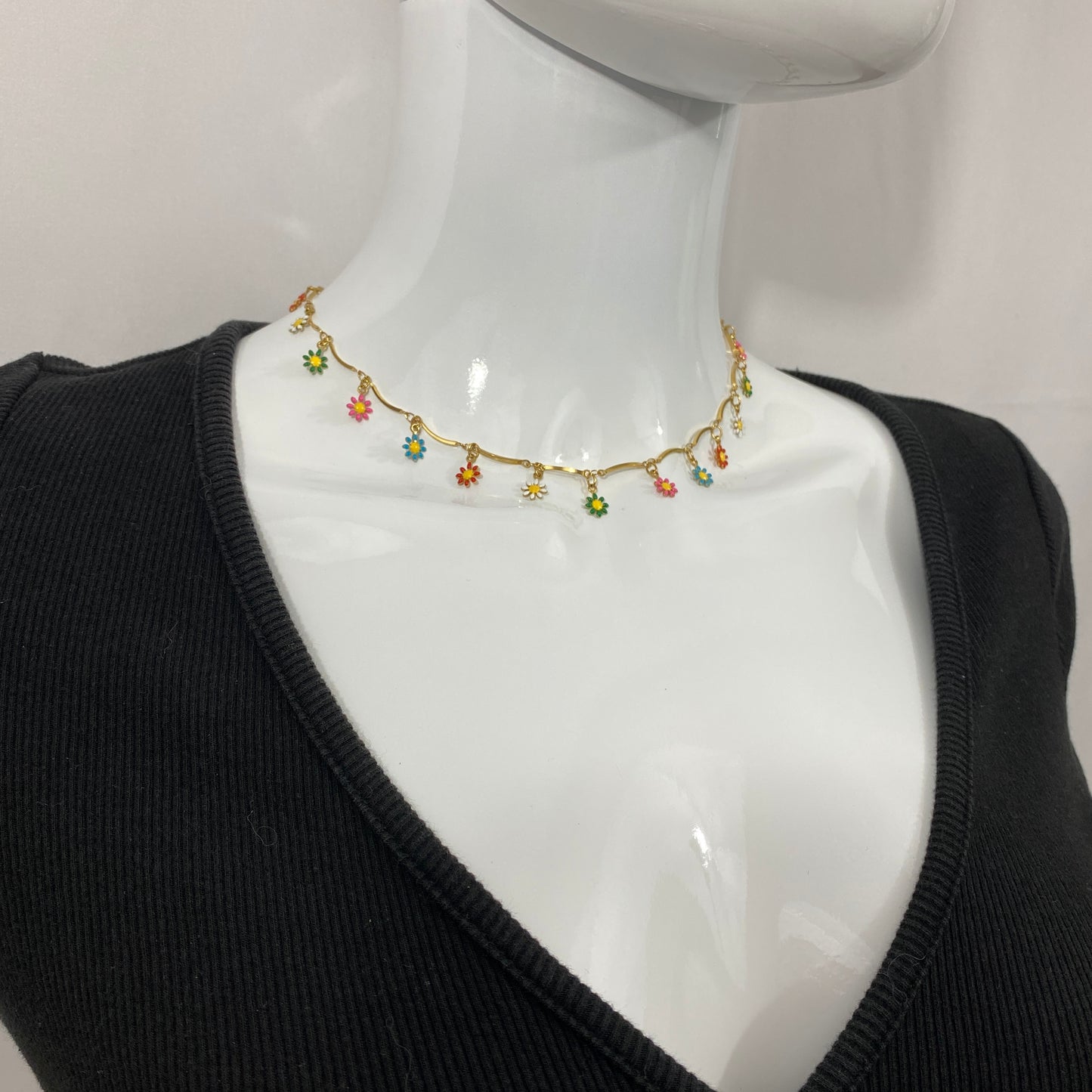 Enamel Flower Necklace