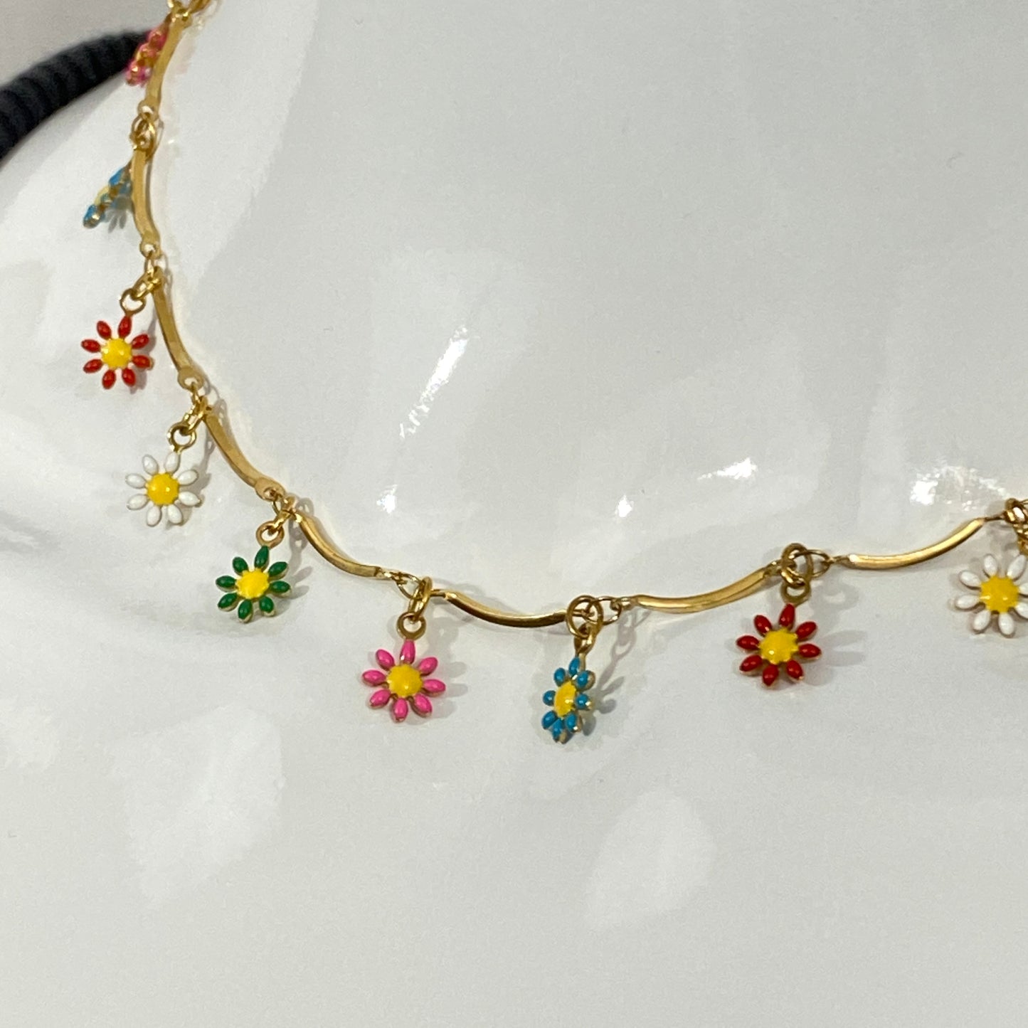Enamel Flower Necklace