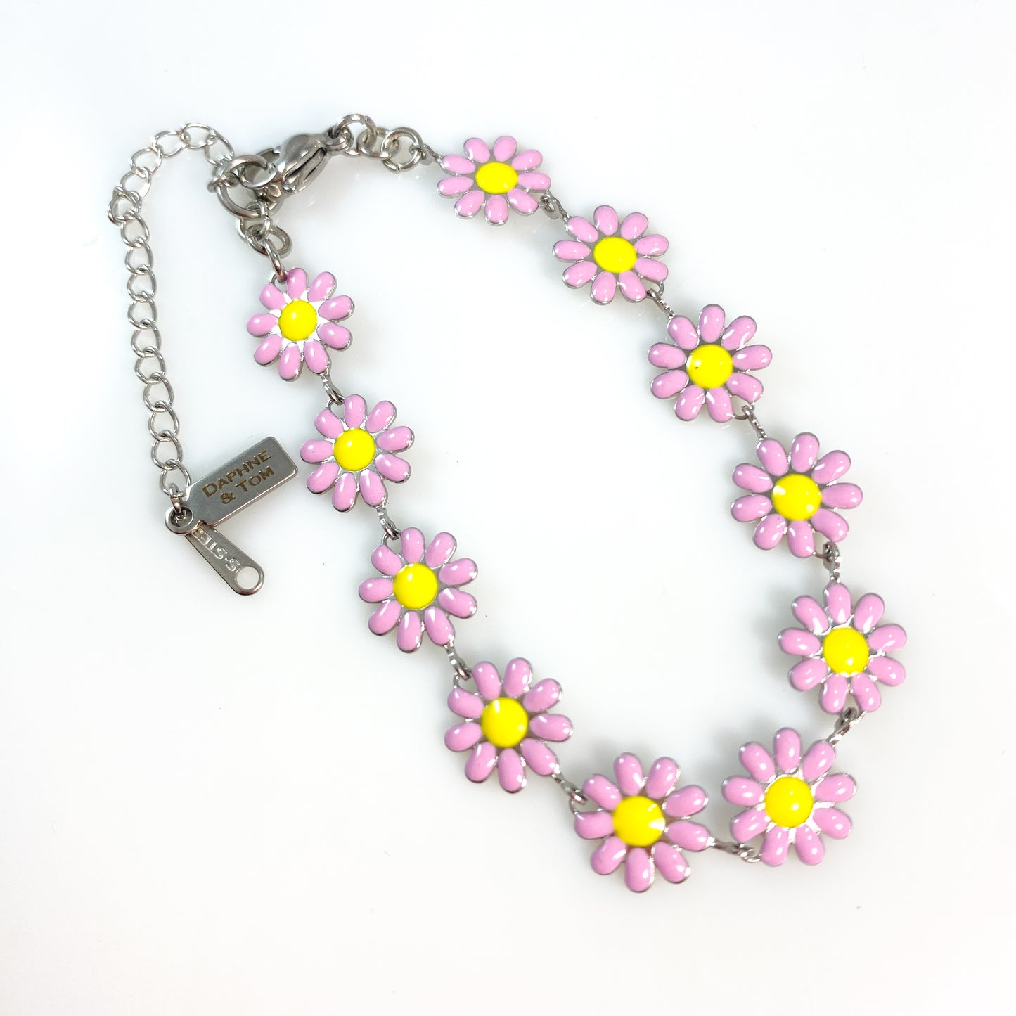 Enamel Flower Chain Bracelet