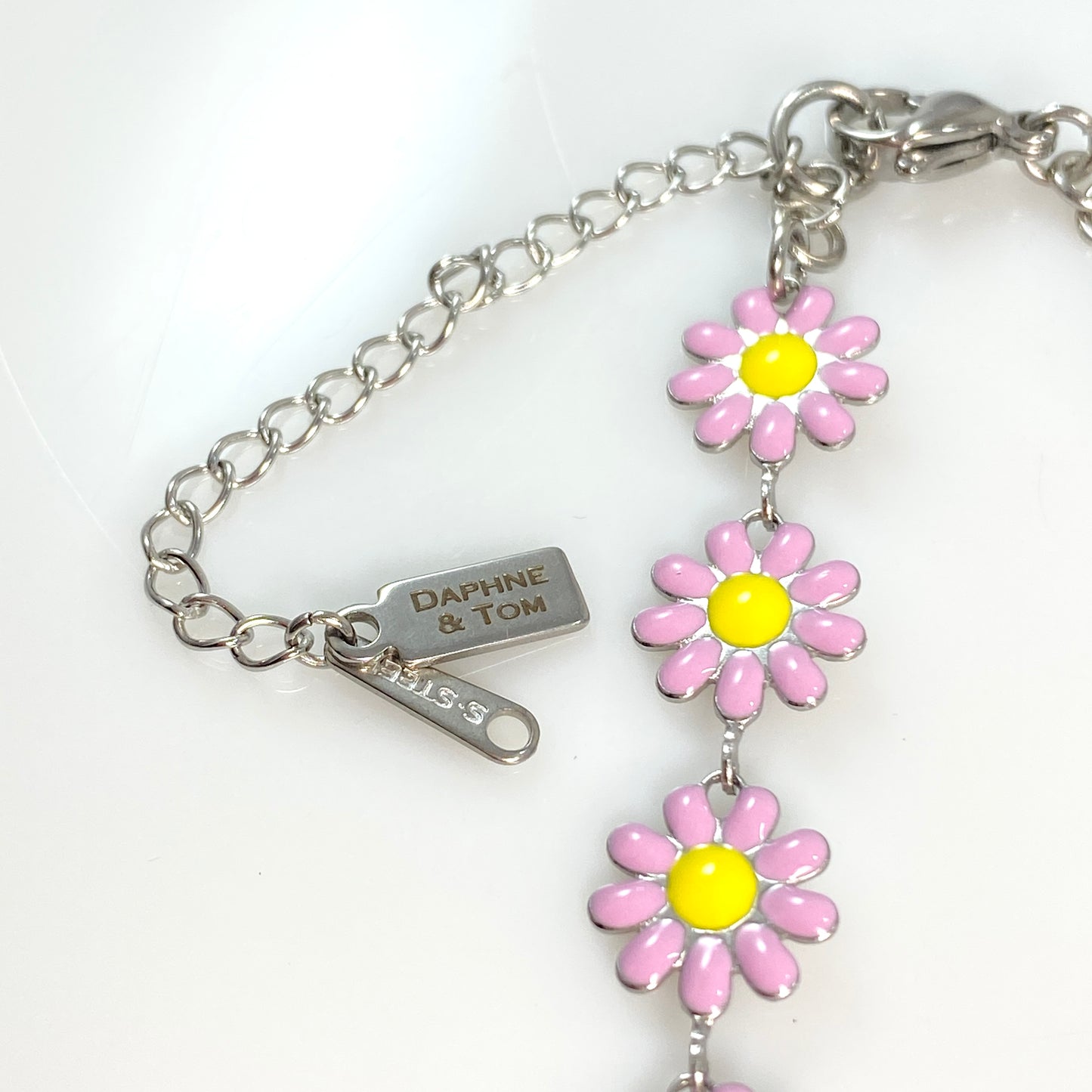 Enamel Flower Chain Bracelet