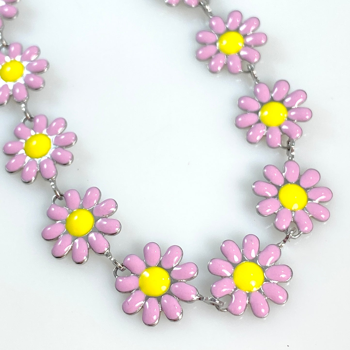 Enamel Flower Chain Bracelet
