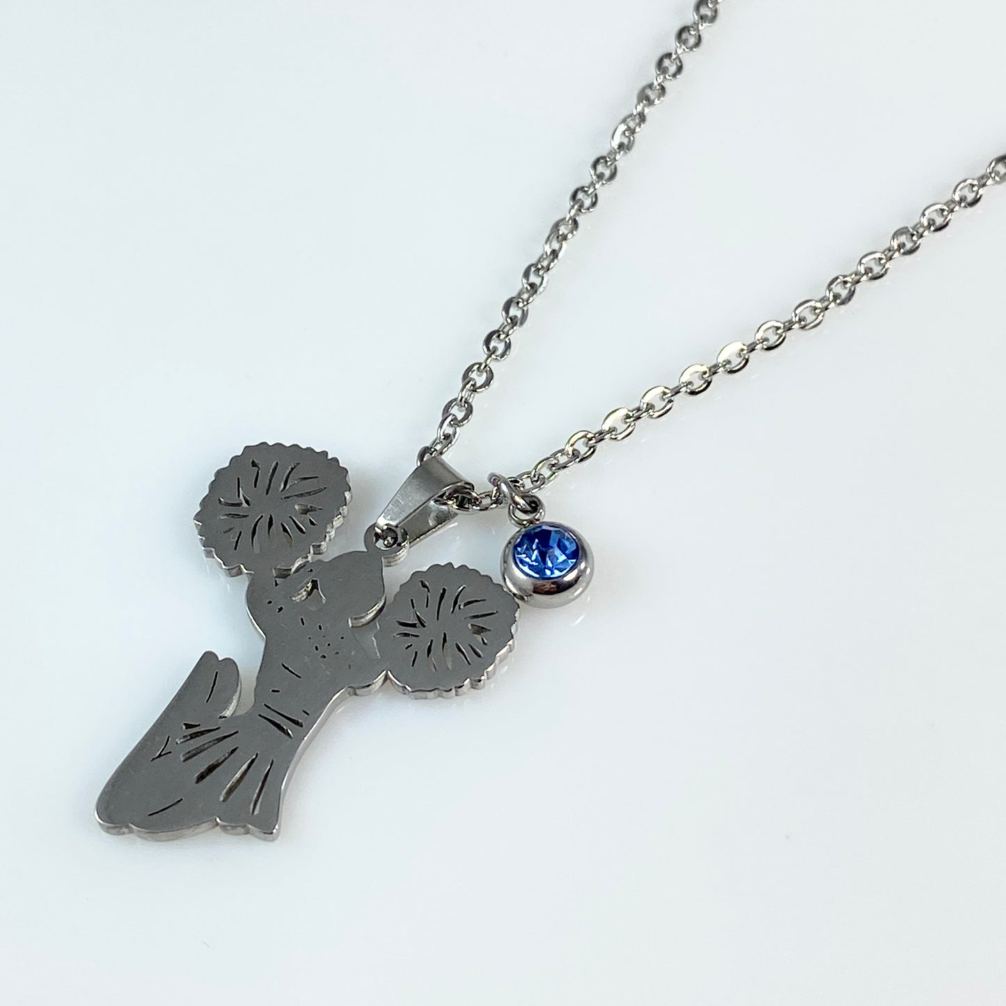 Cheerleader Birthstone Cable Chain Necklace