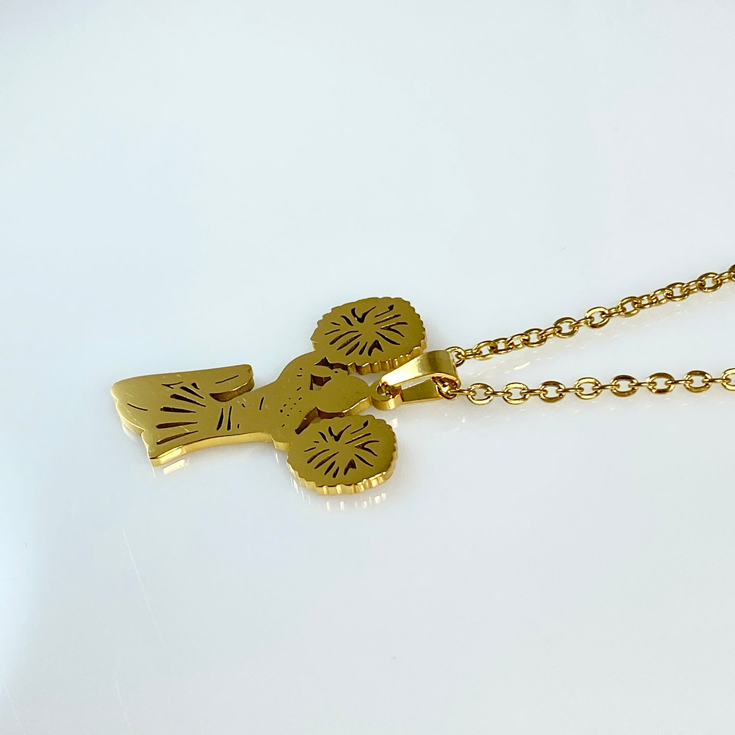 Cheerleader Birthstone Cable Chain Necklace