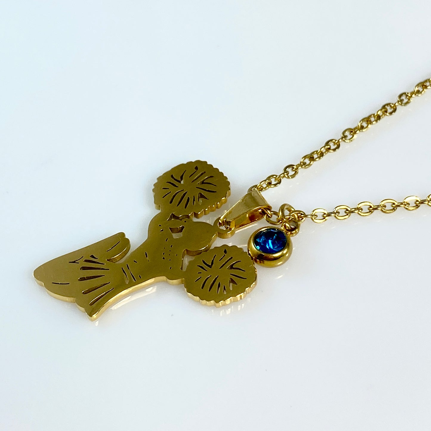Cheerleader Birthstone Cable Chain Necklace