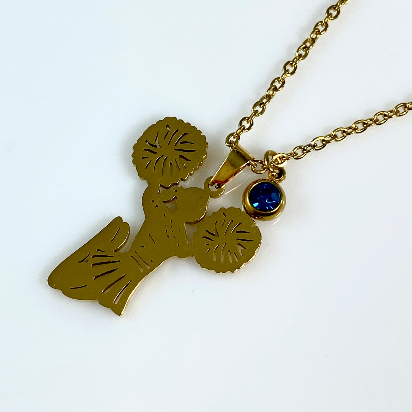 Cheerleader Birthstone Cable Chain Necklace
