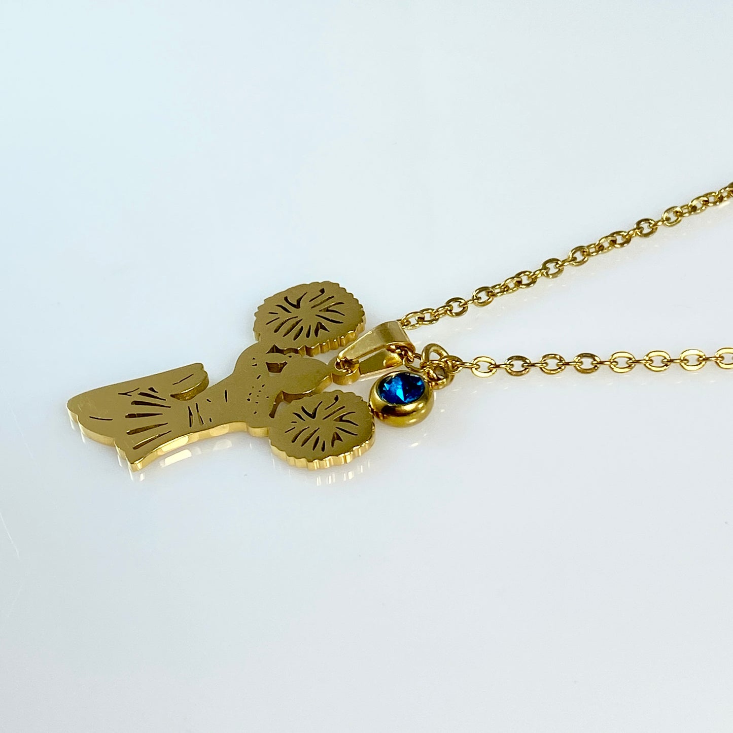 Cheerleader Birthstone Cable Chain Necklace
