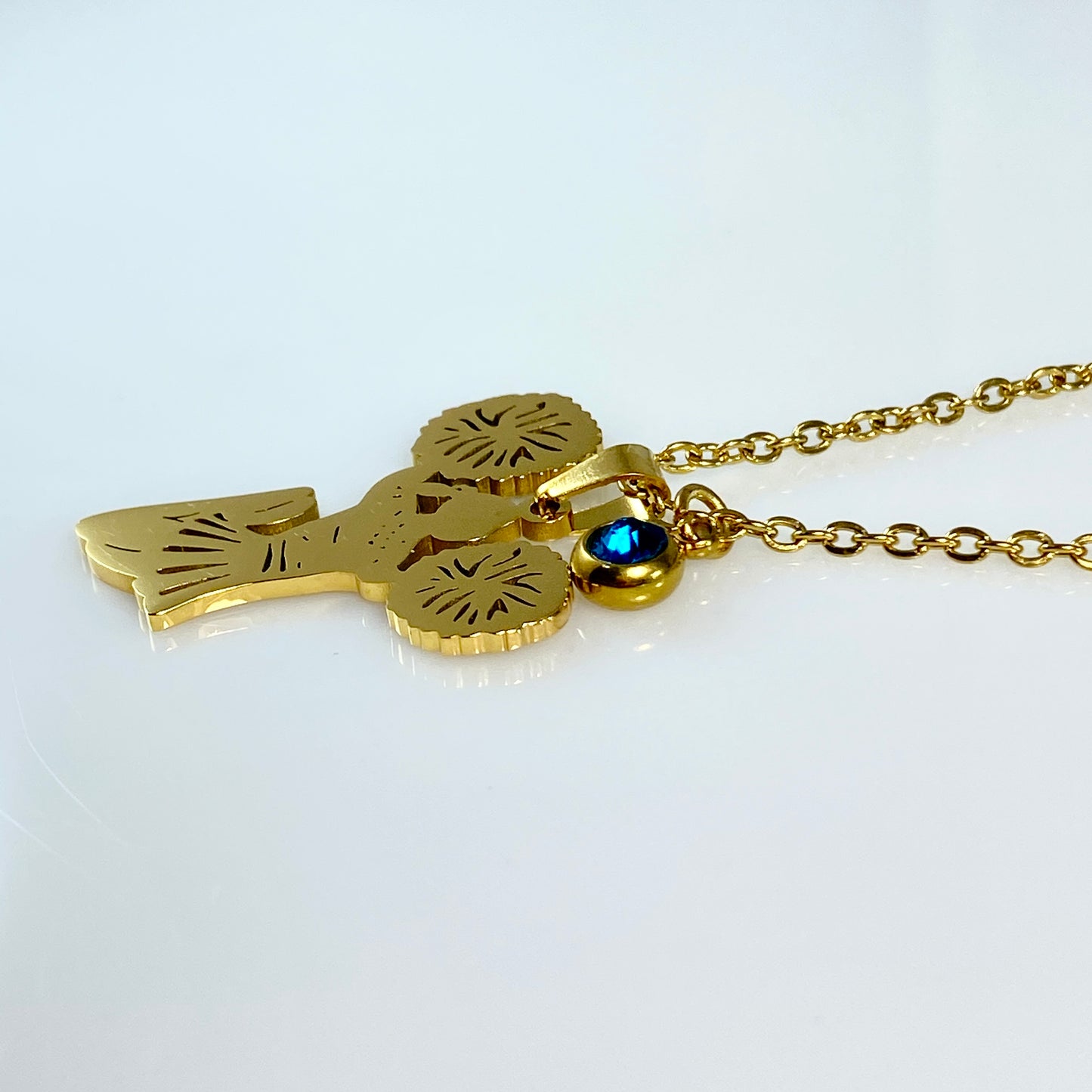 Cheerleader Birthstone Cable Chain Necklace