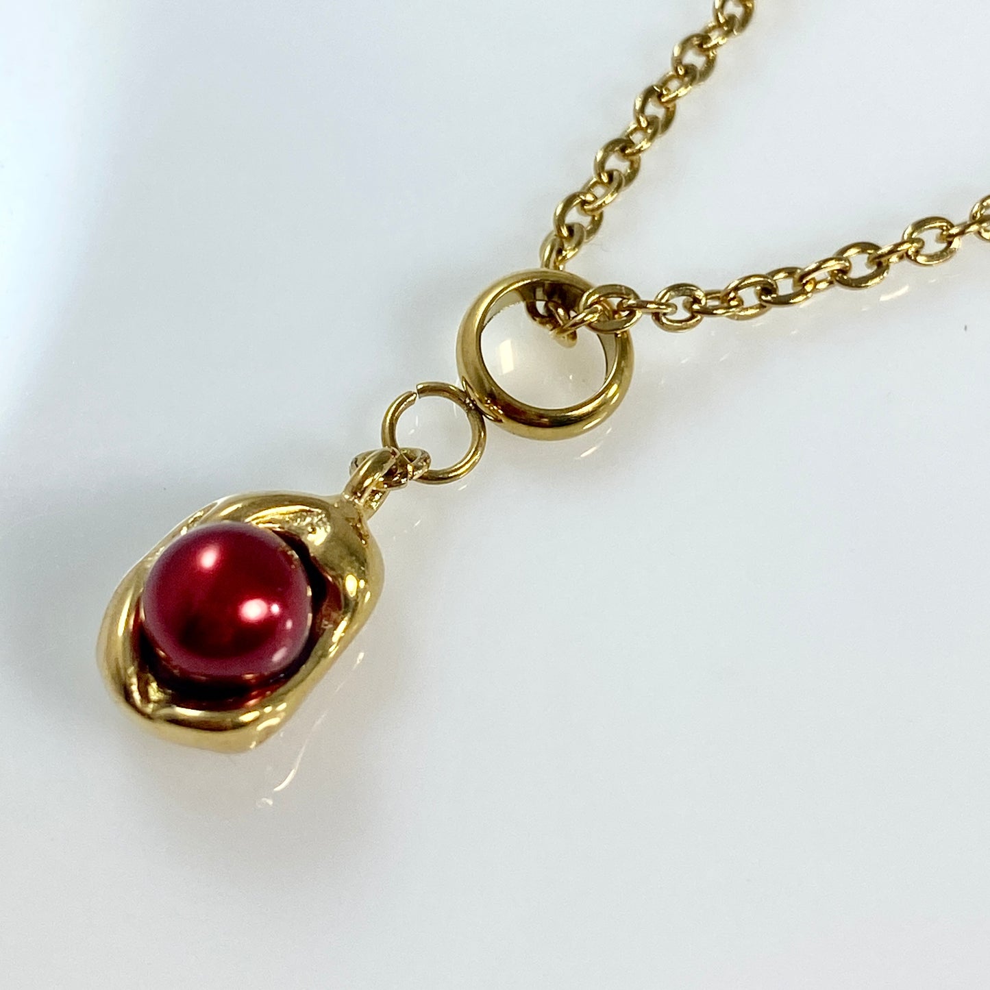 Pearl Bean Pod Cable Chain Necklace