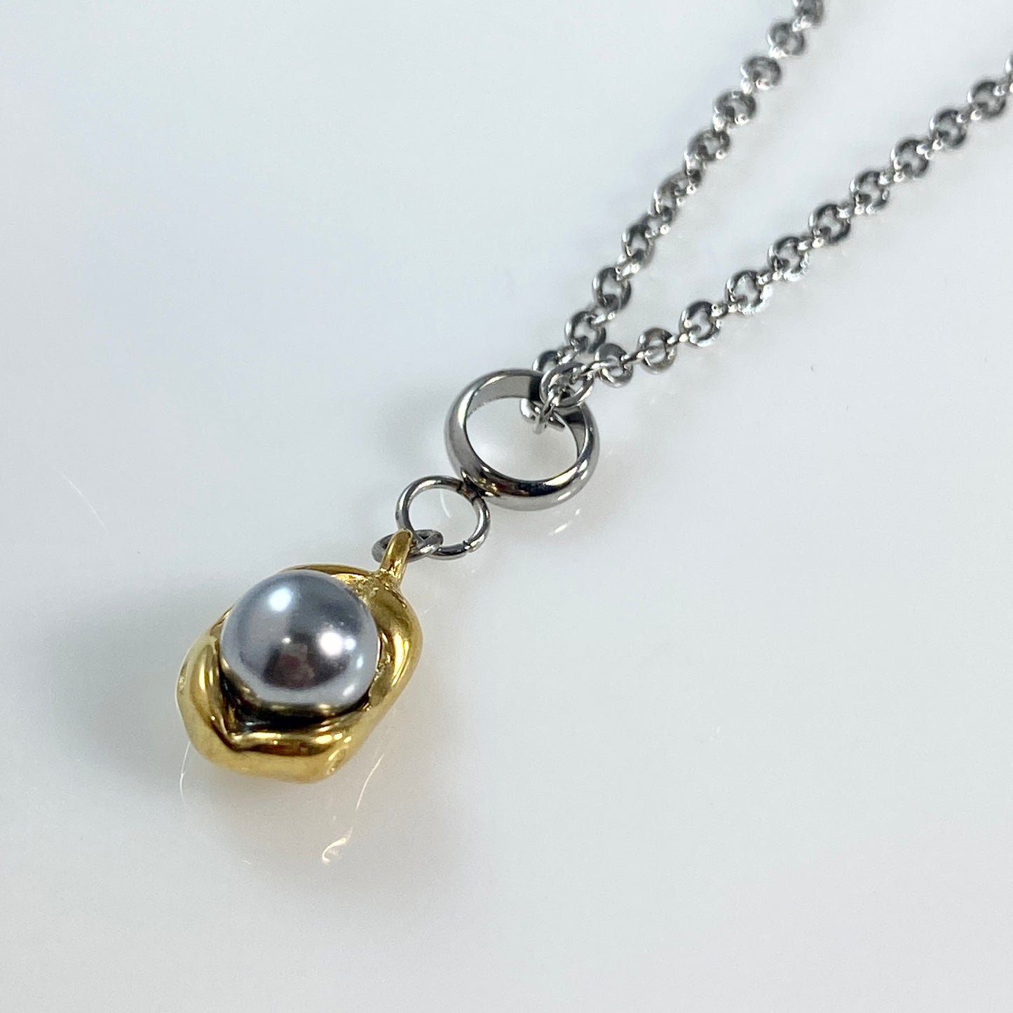 Pearl Bean Pod Cable Chain Necklace