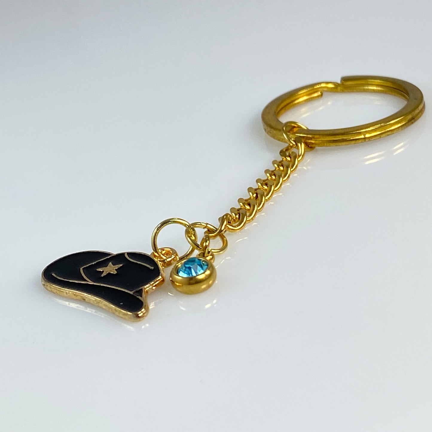 Cowgirl Hat & Birthstone Keychain