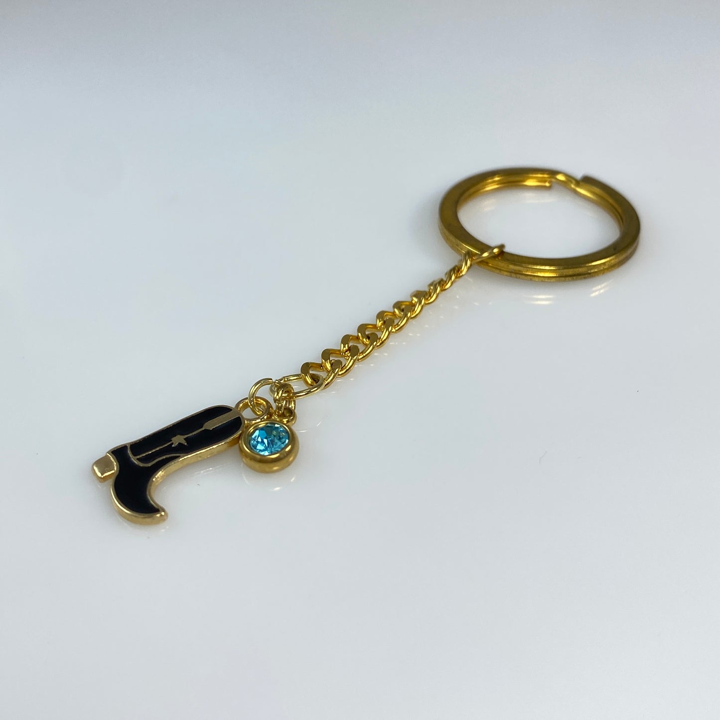Cowgirl Boot & Birthstone Keychain