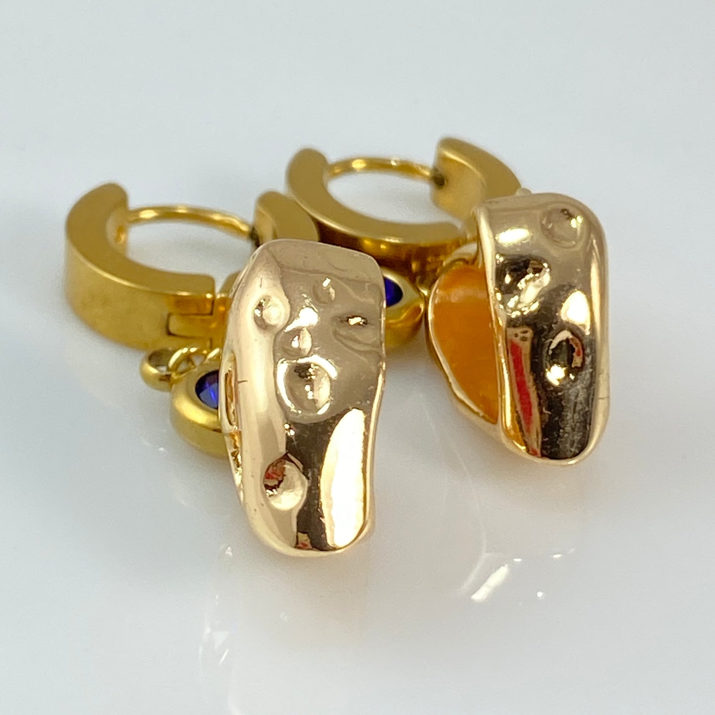 Cubic Zirconia Crystal Heart Huggie Hoop Earrings