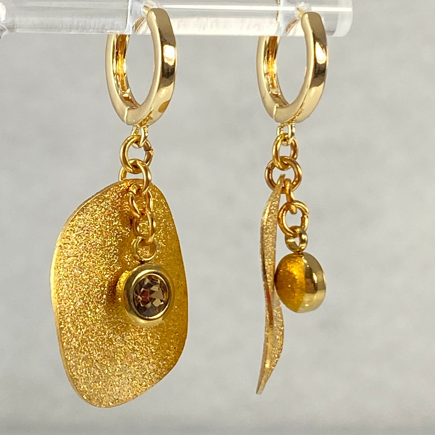Disks & Birthstones Huggie Hoop Earrings