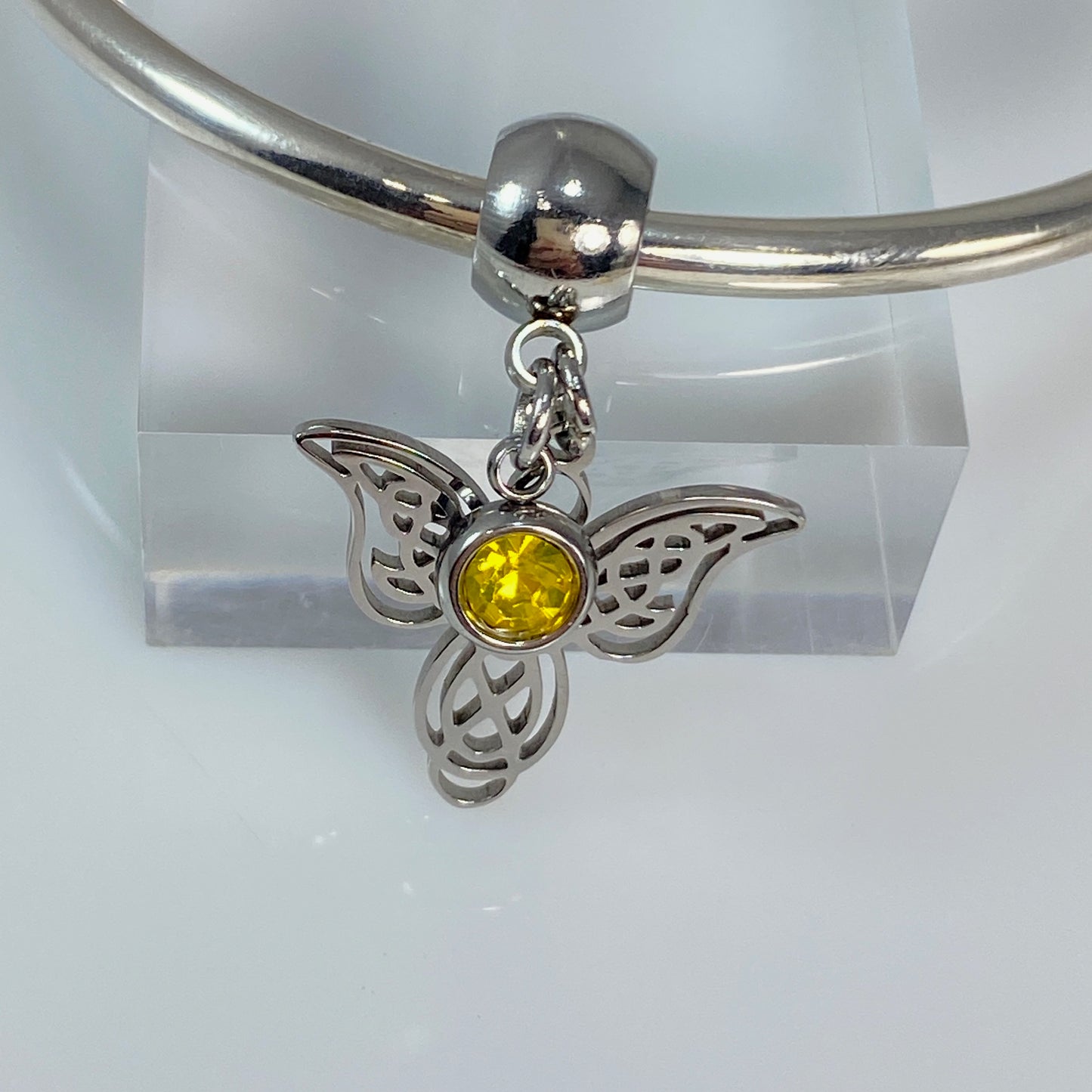 Angel & Birthstone Charm