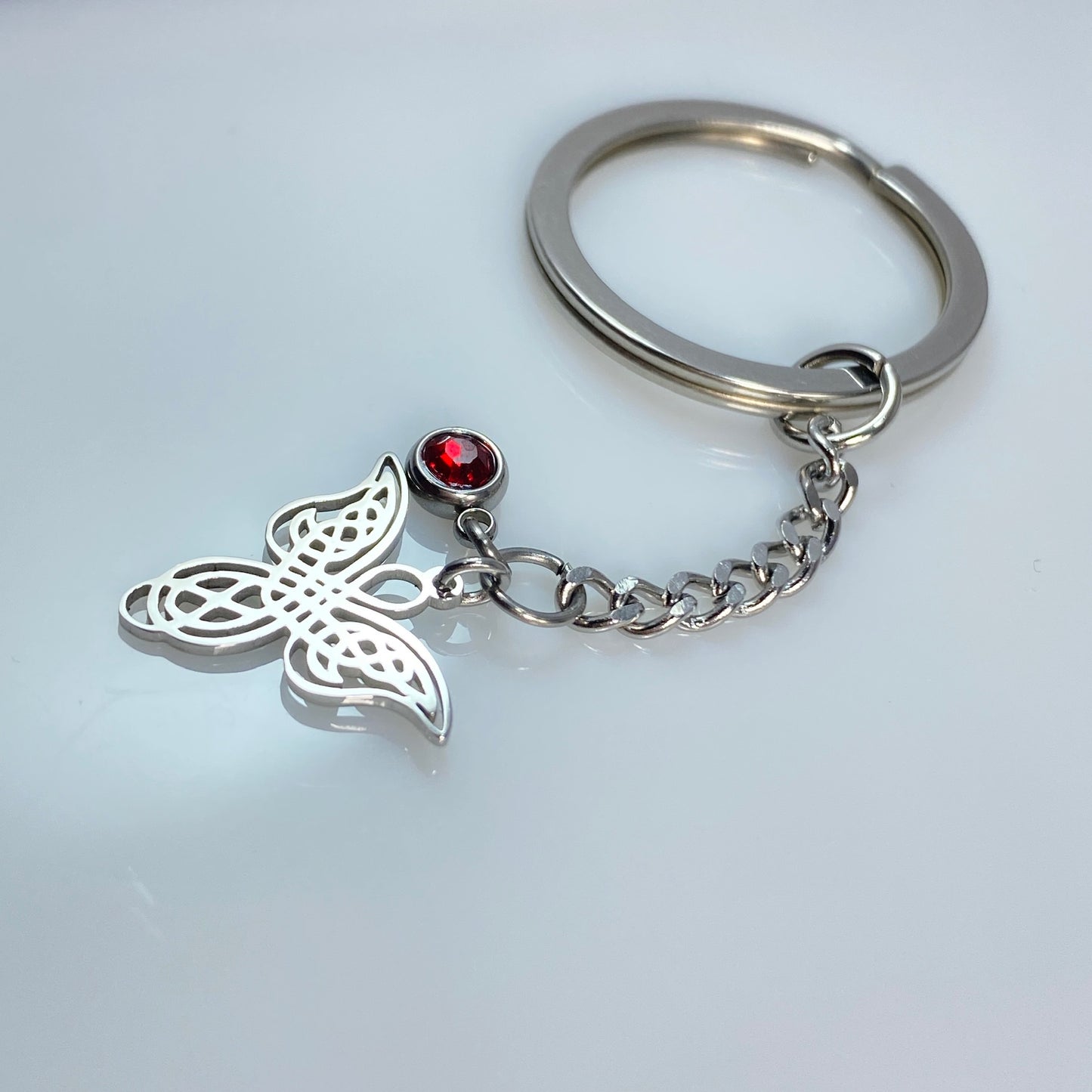 Angel & Birthstone Keychain
