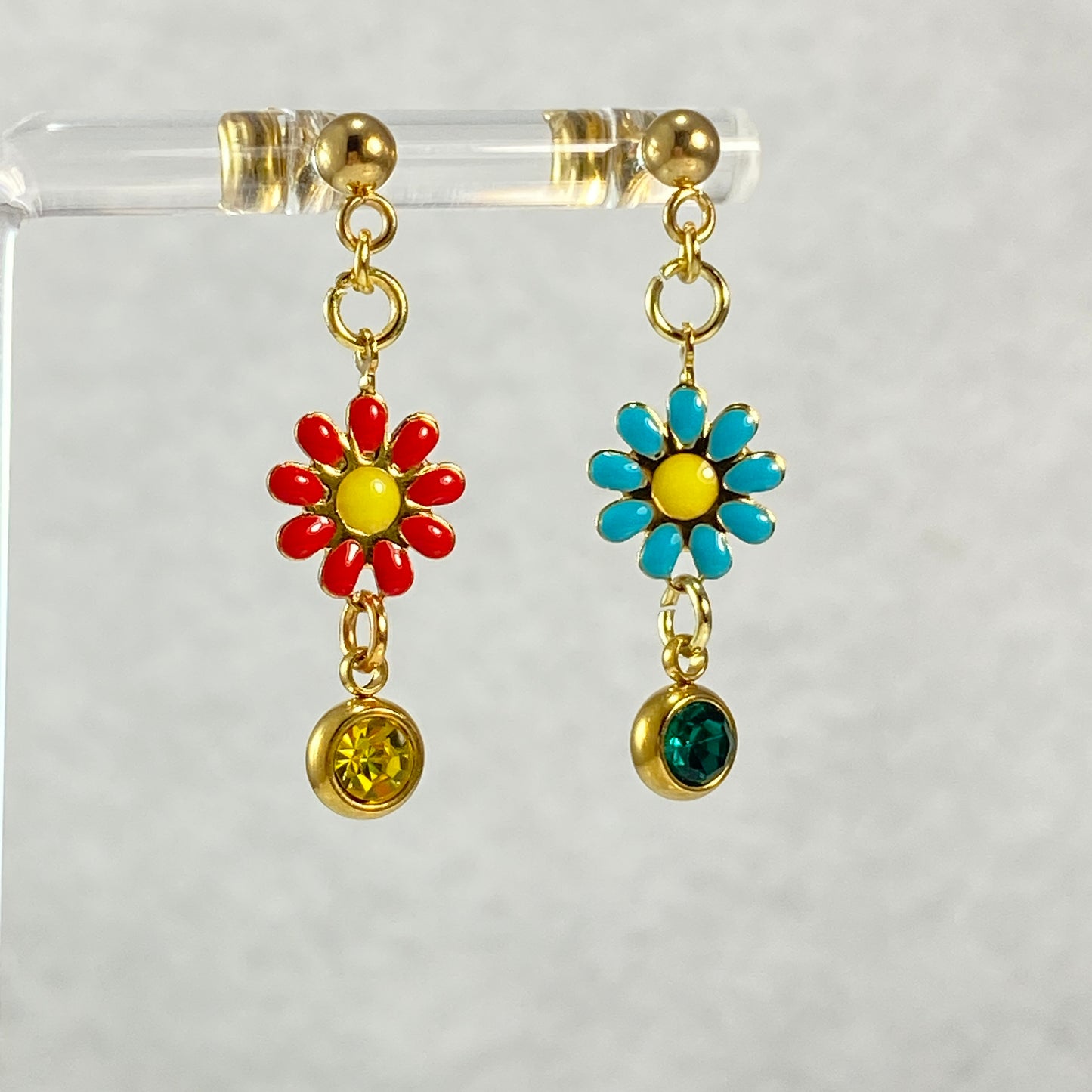 Enamel Flower Stud Earrings