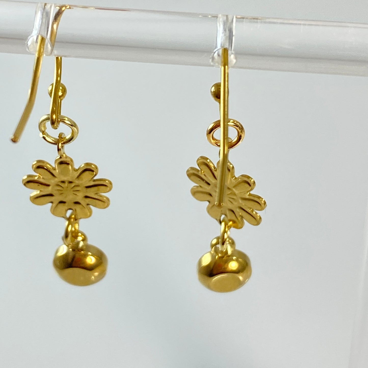 Enamel Flower Hook Earrings