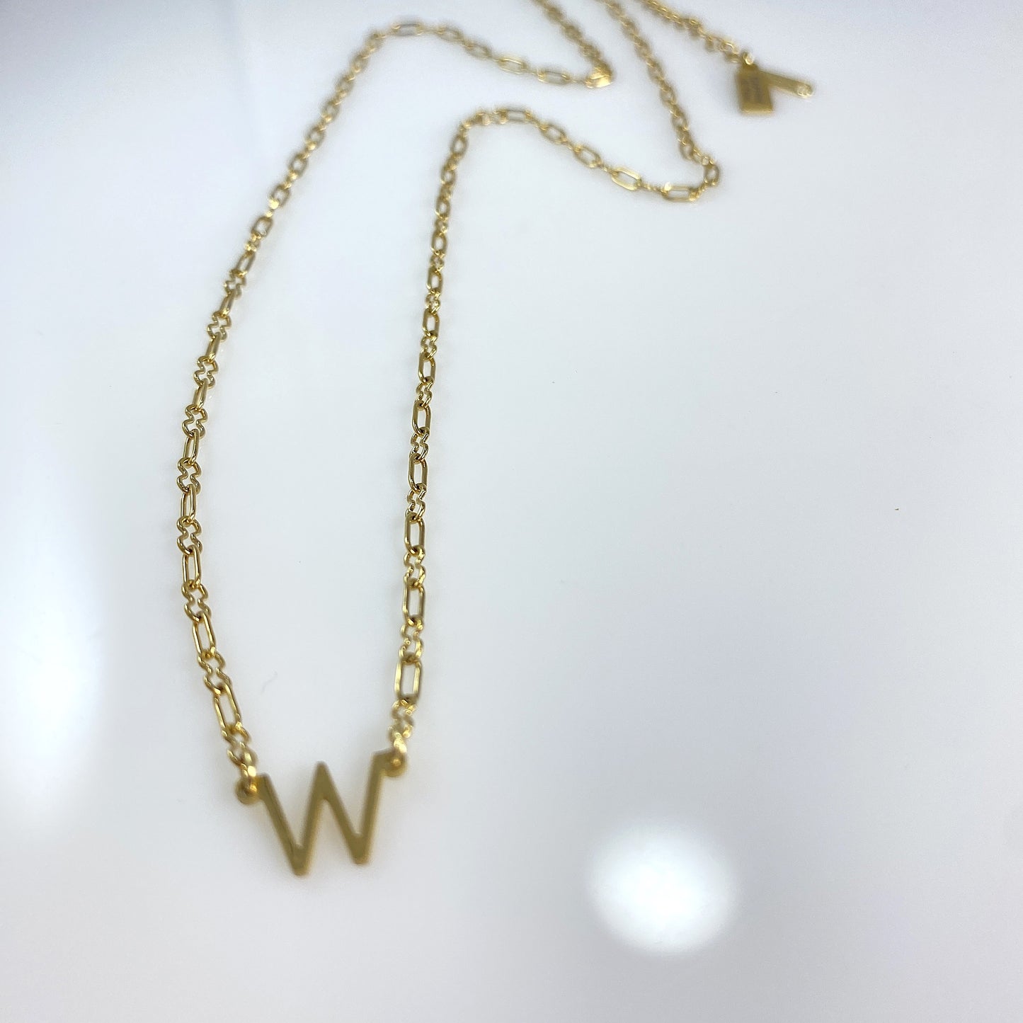 Initial on Figure 8 Infinity Chain Necklace