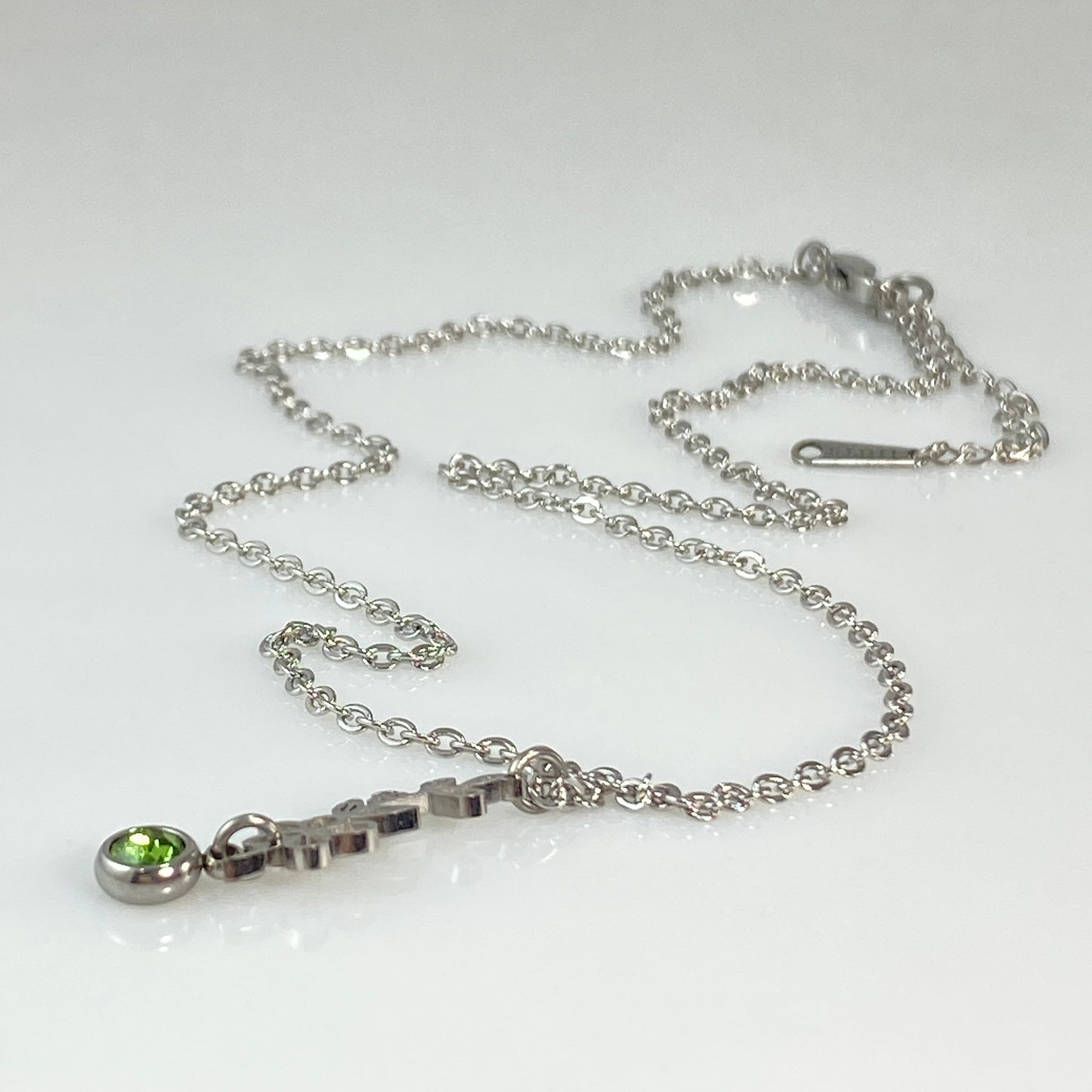 Silver Birthstone & Birth Flower Cable Chain Necklace
